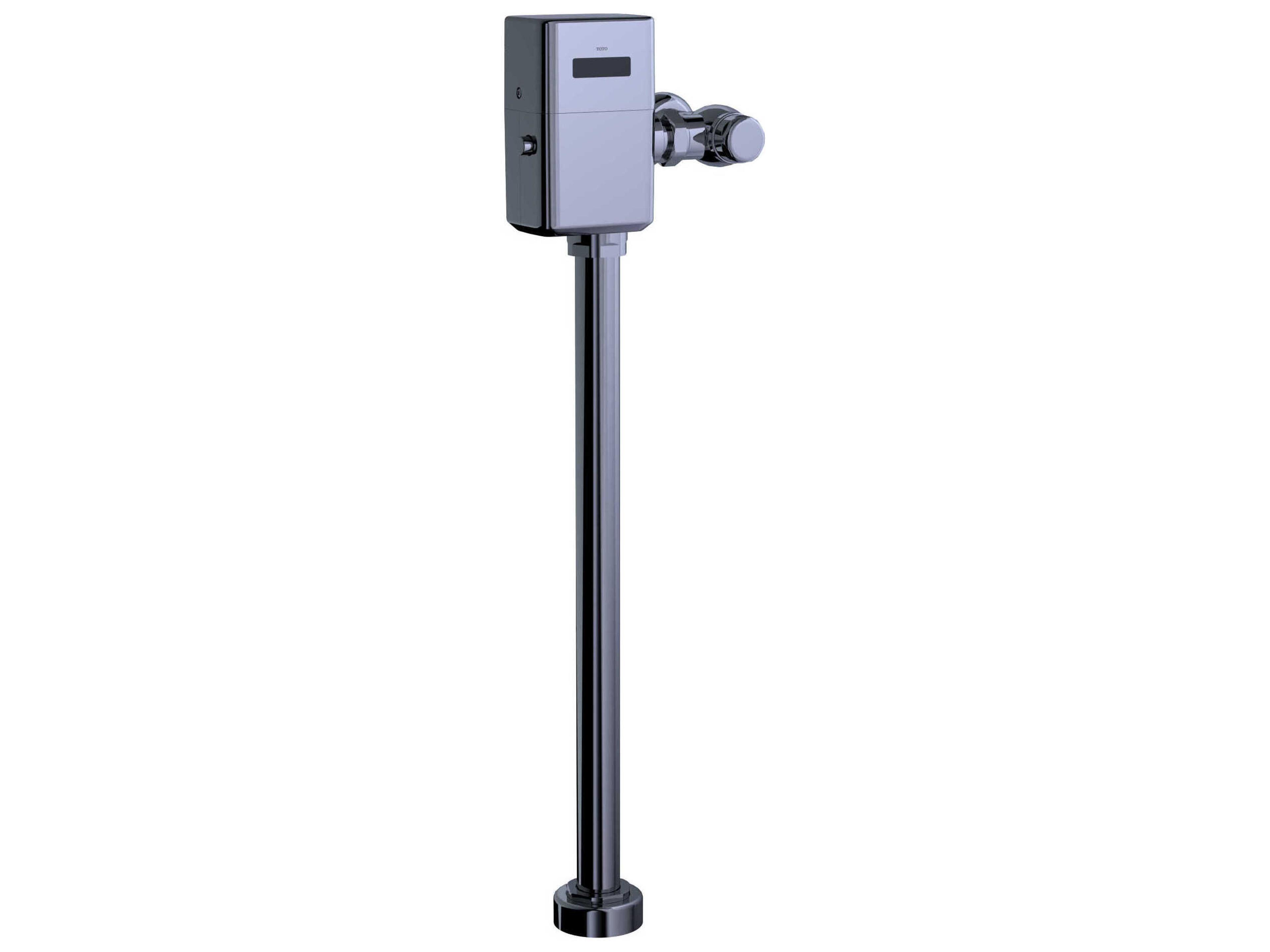 EcoPower Touchless Polished Chrome High-Efficiency Toilet Flushometer Valve for Top Spud with 24" Vacuum Breaker Set