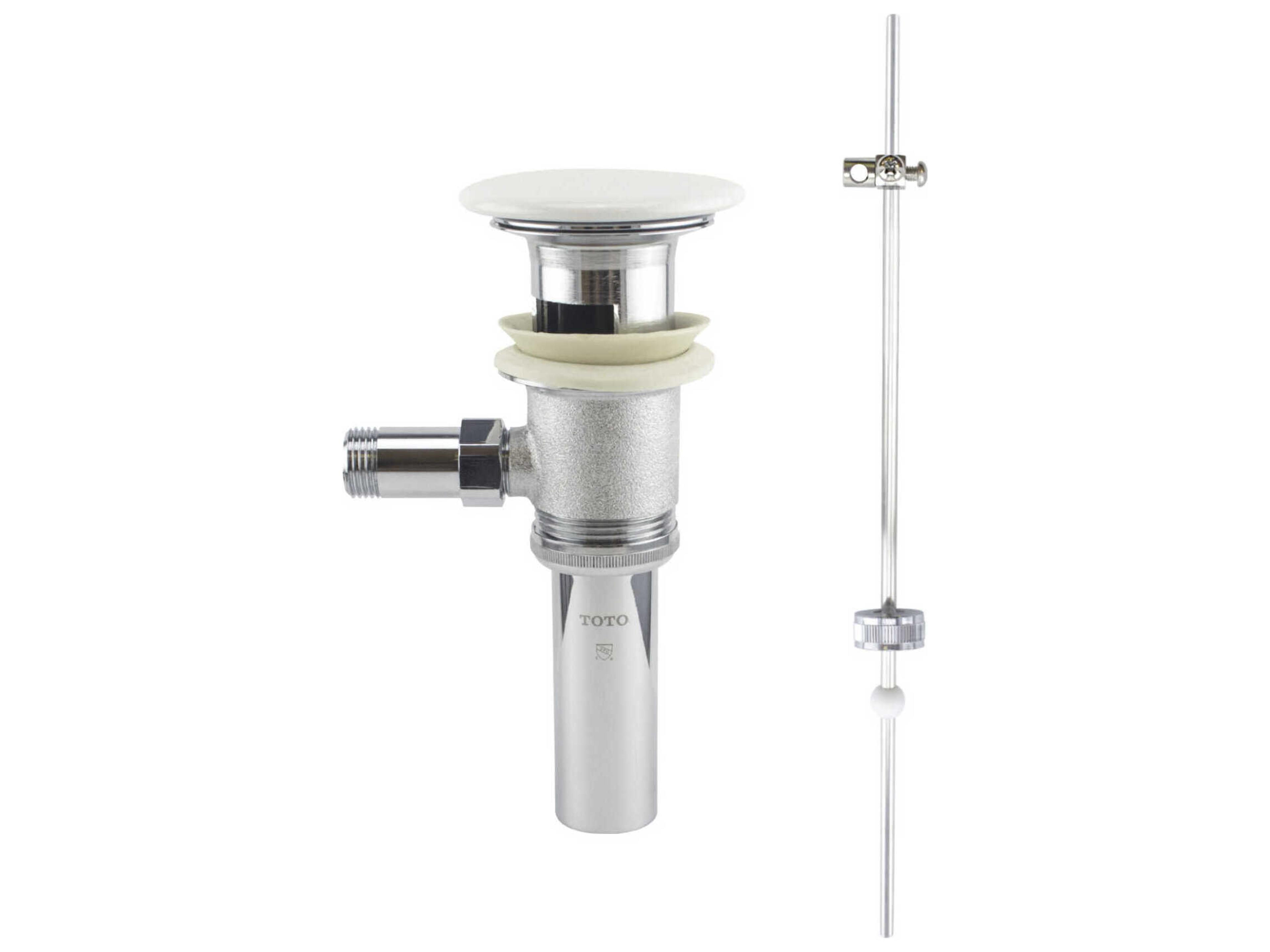 Lever Faucet Drain Fitting Assembly with White Ceramic Drain Cover