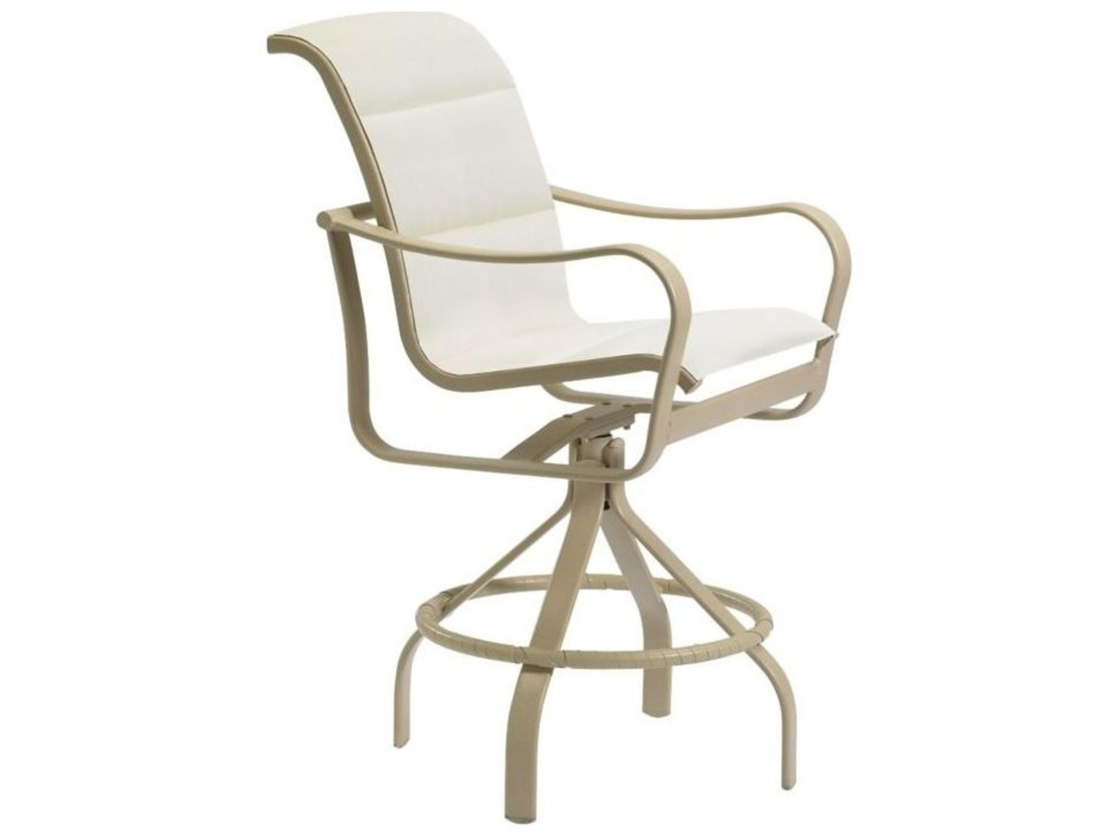 Shoreline Padded Sling Aluminum Swivel Outdoor Patio Bar Stool