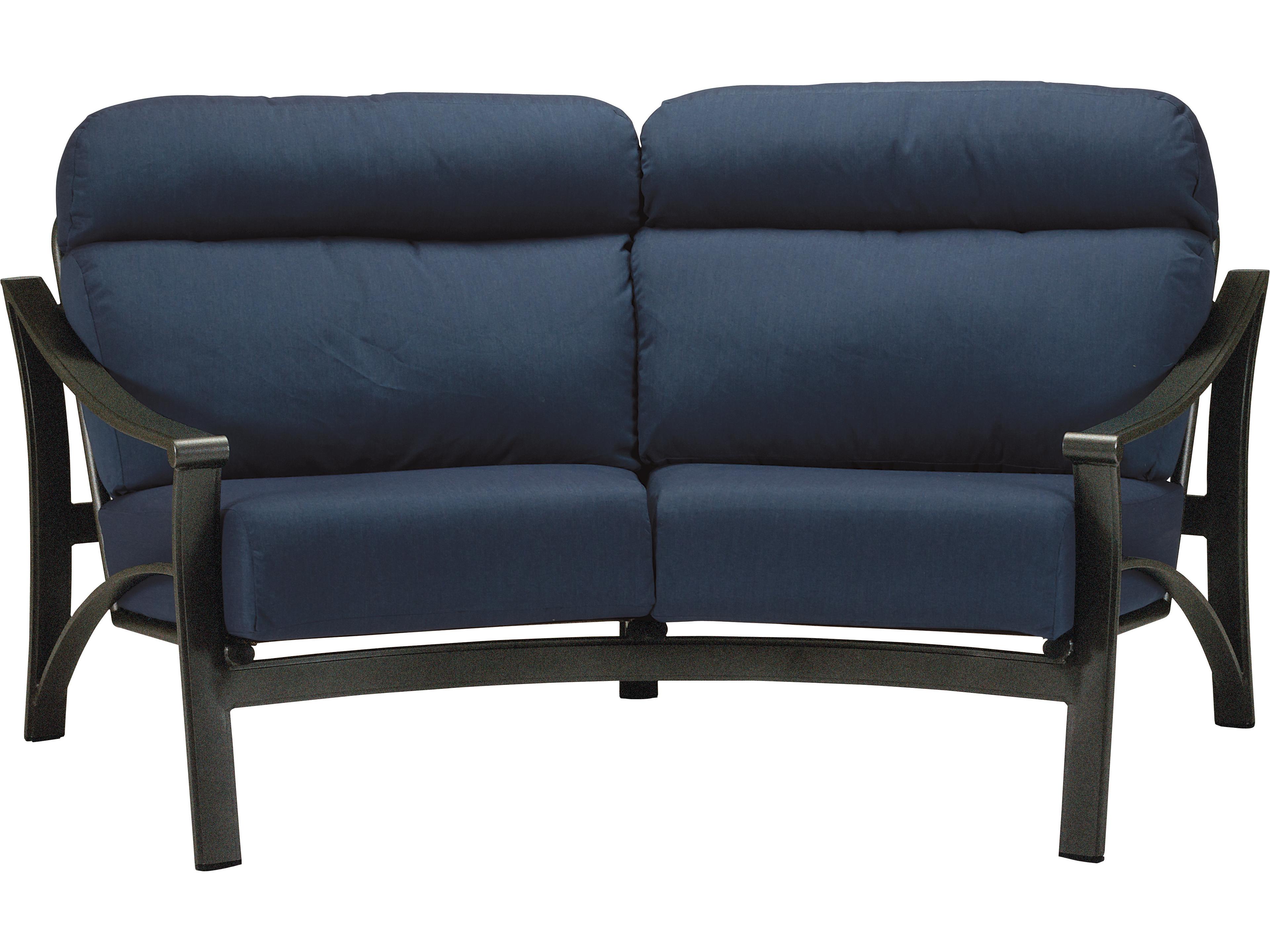 Corsica Cushion Aluminum Crescent Patio Loveseat