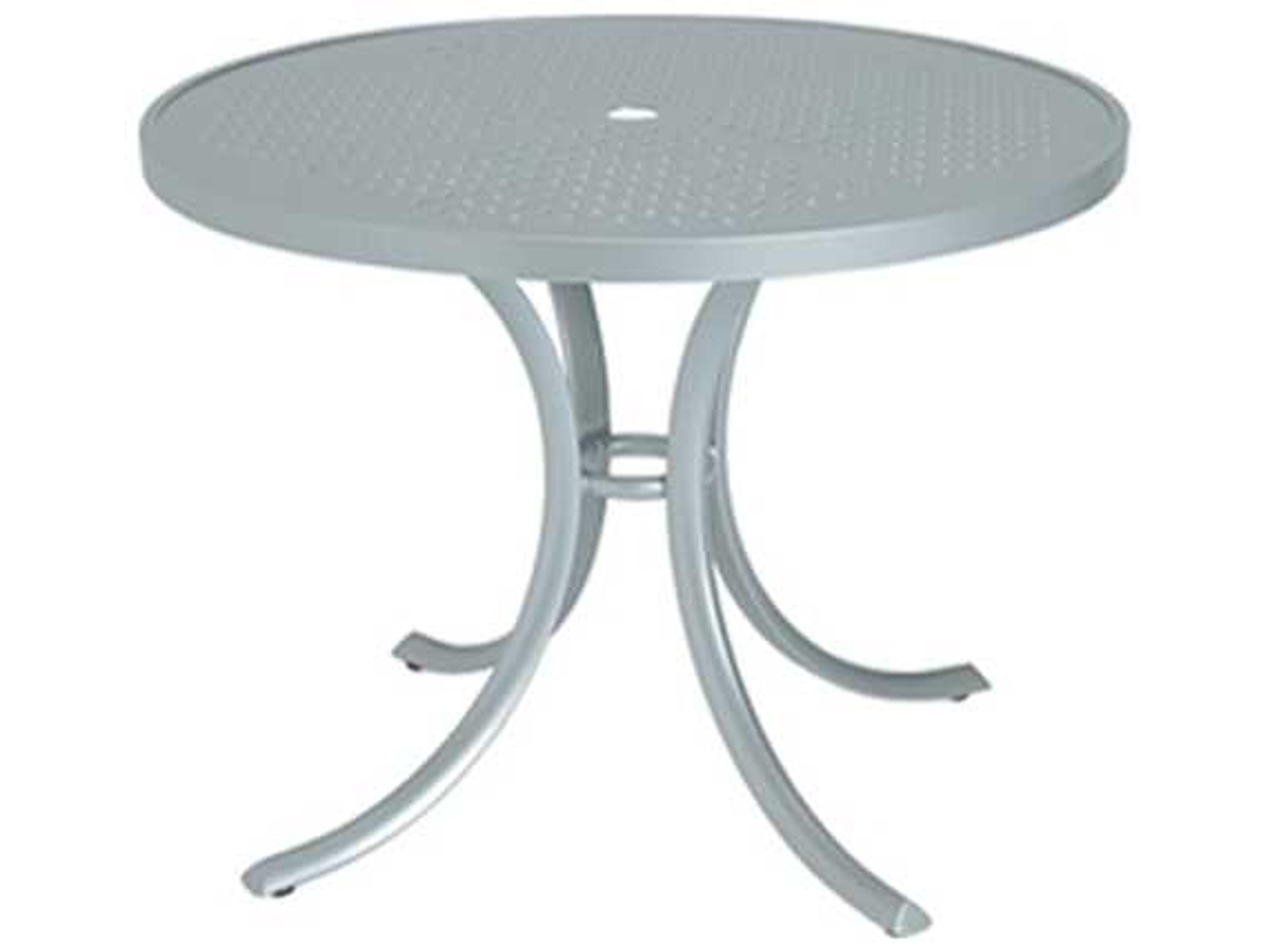 Boulevard Aluminum Round Patio Dining Table with Umbrella Hole