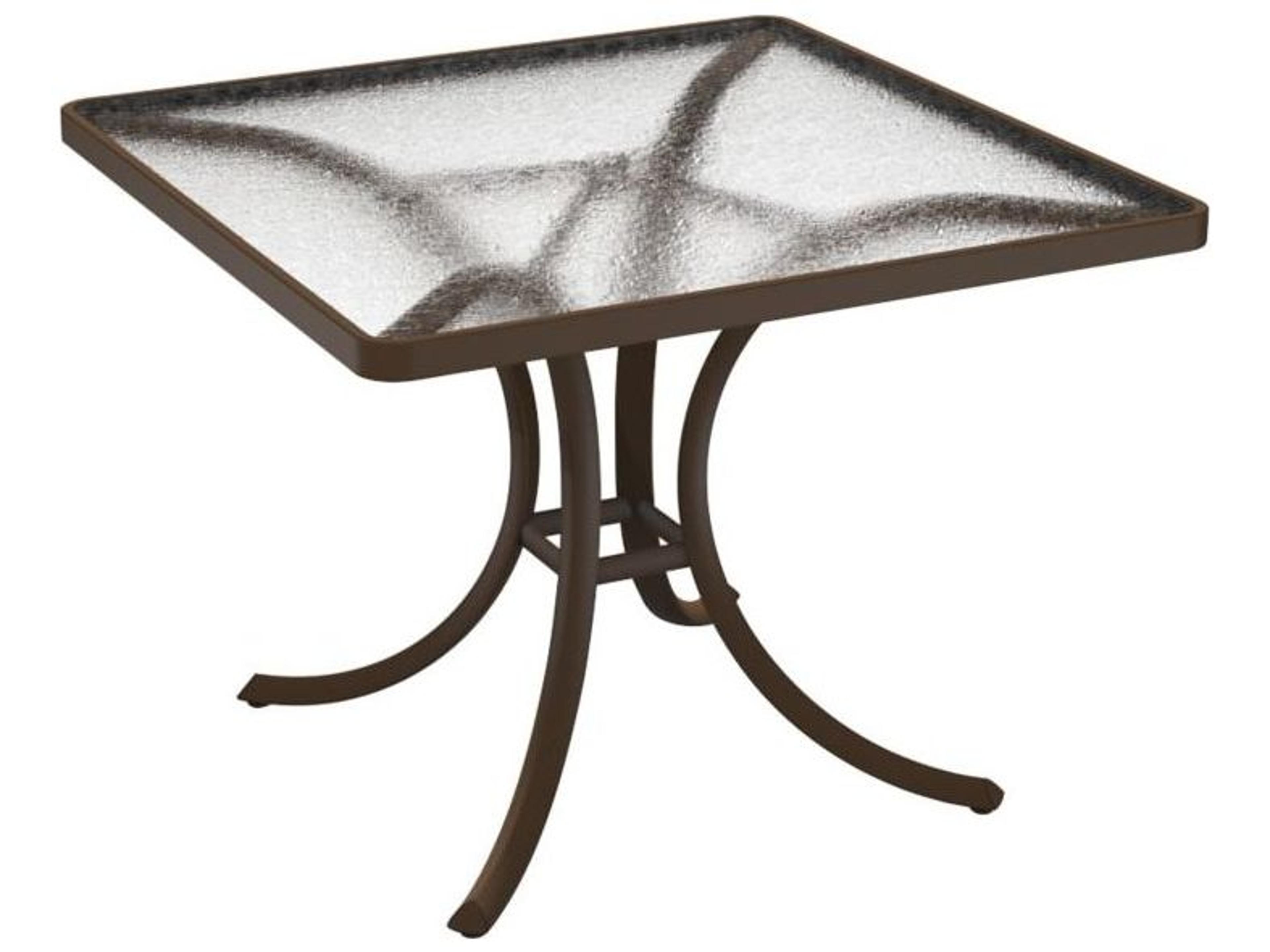 Acrylic Cast Aluminum Square Outdoor Patio Dining Table