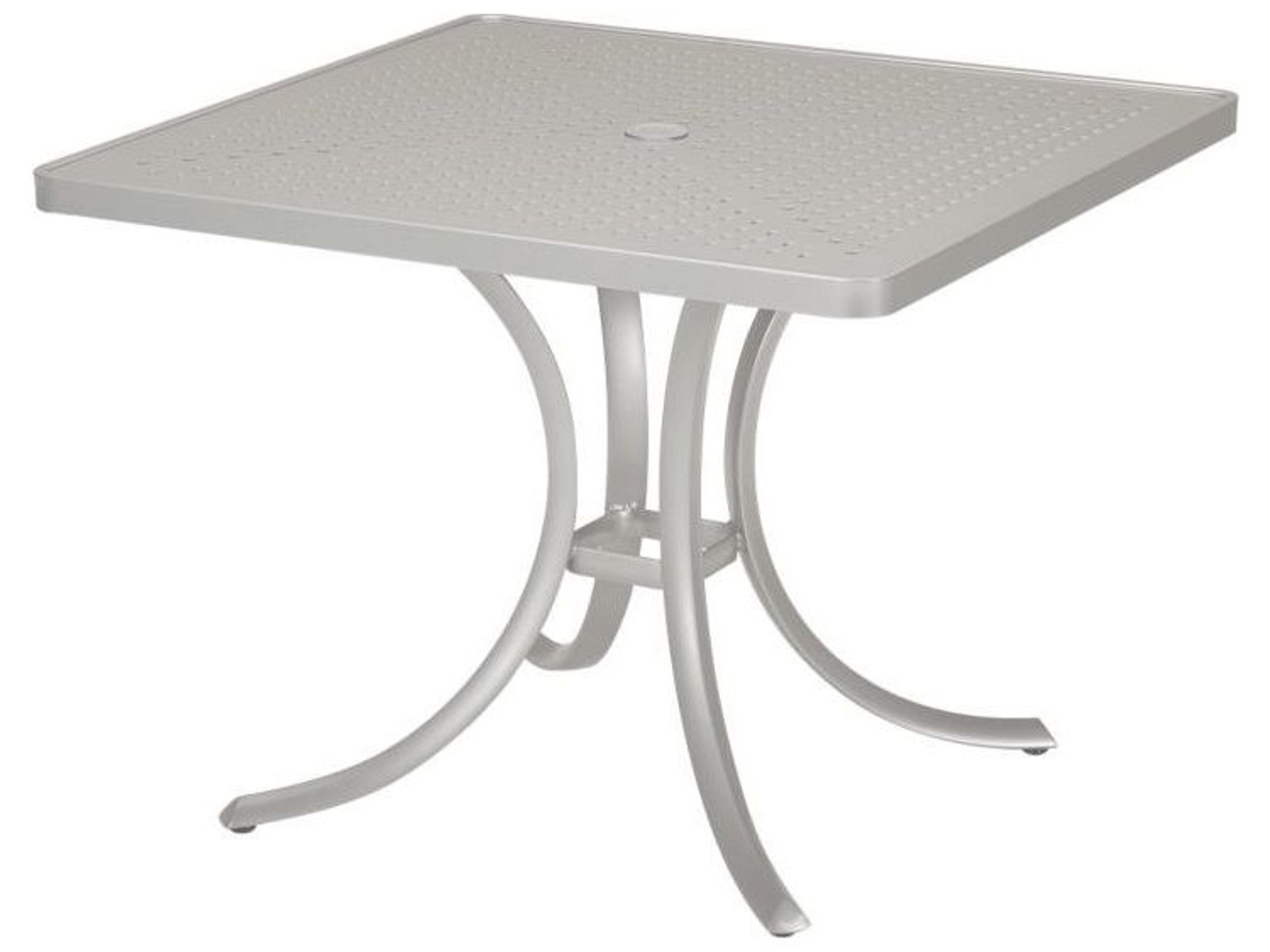Boulevard Aluminum Square Outdoor Dining Table with Umbrella Hole