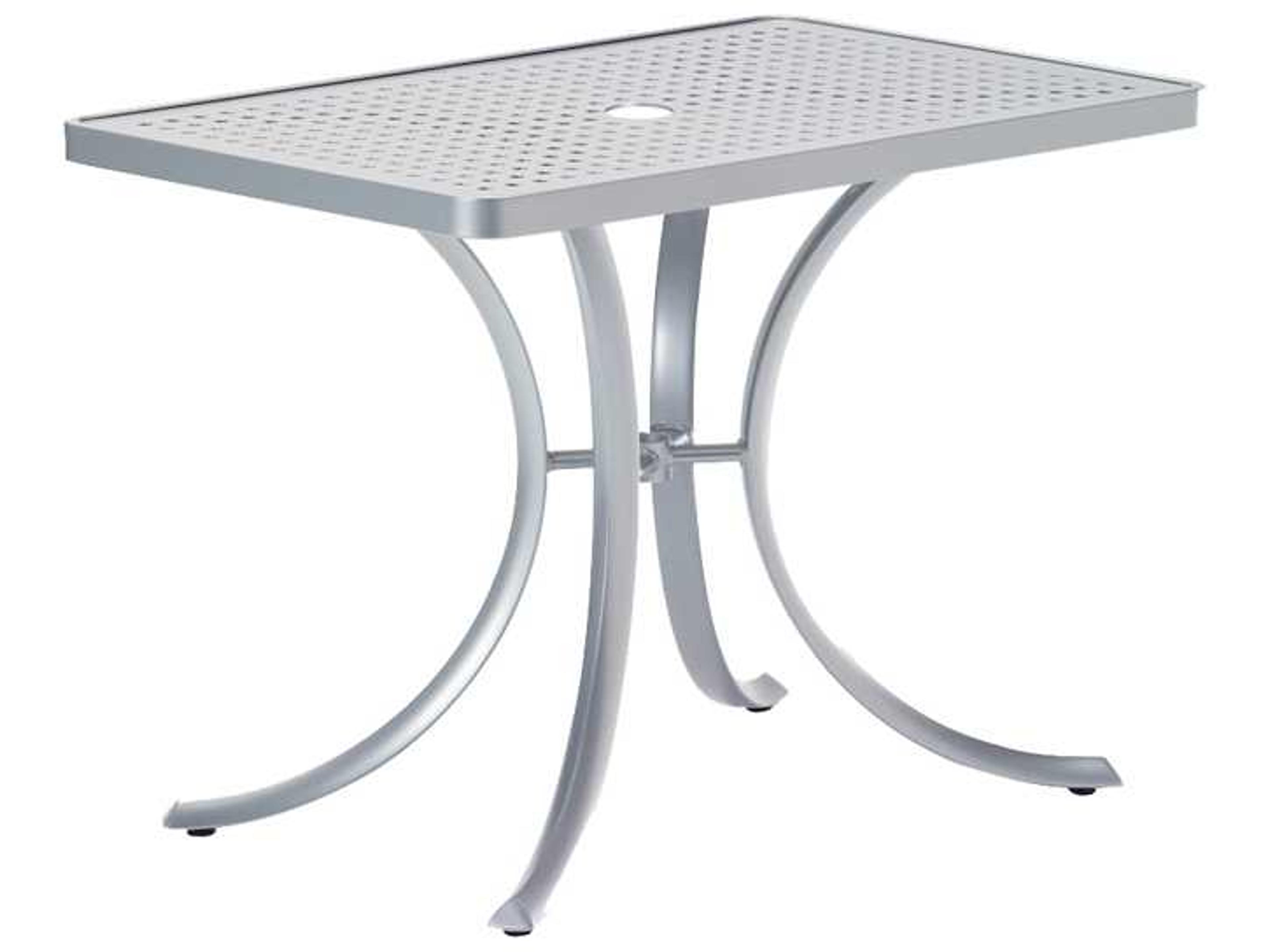 Boulevard Aluminum Rectangular Outdoor Dining Table with Umbrella Hole