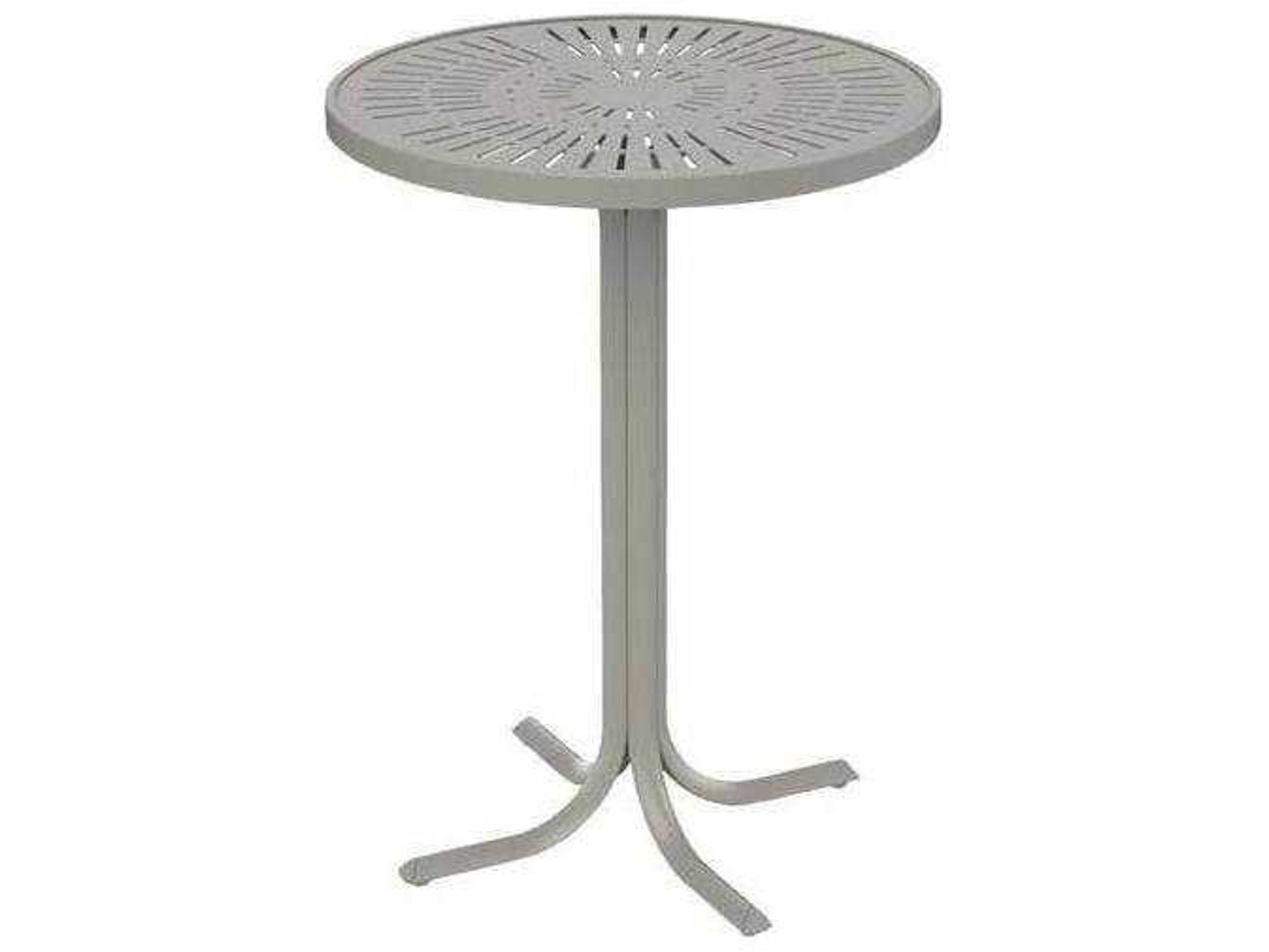 Patterned La'stratta Aluminum Round Patio Bar Table