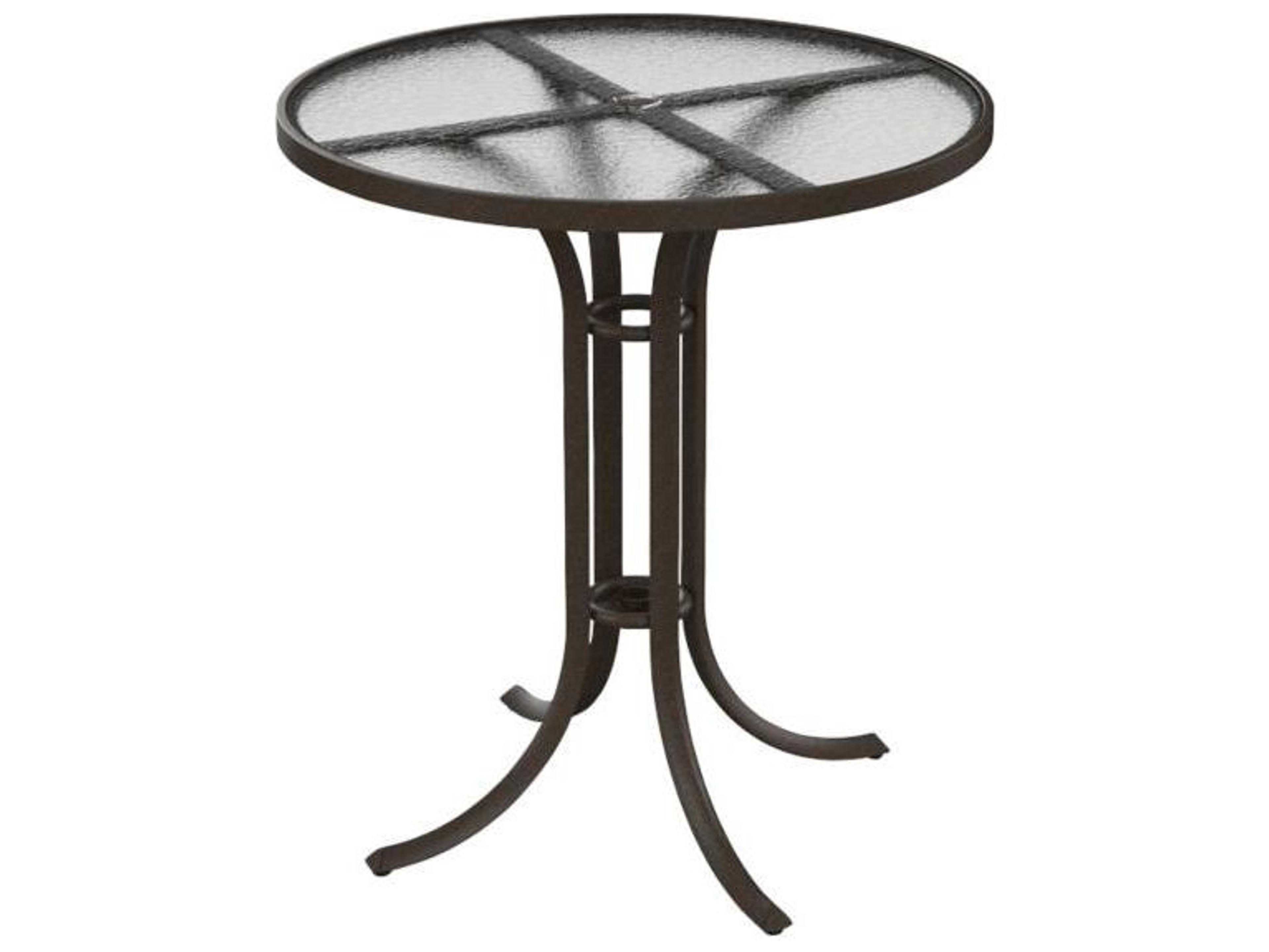 Acrylic Cast Aluminum Round Table with Umbrella Hole