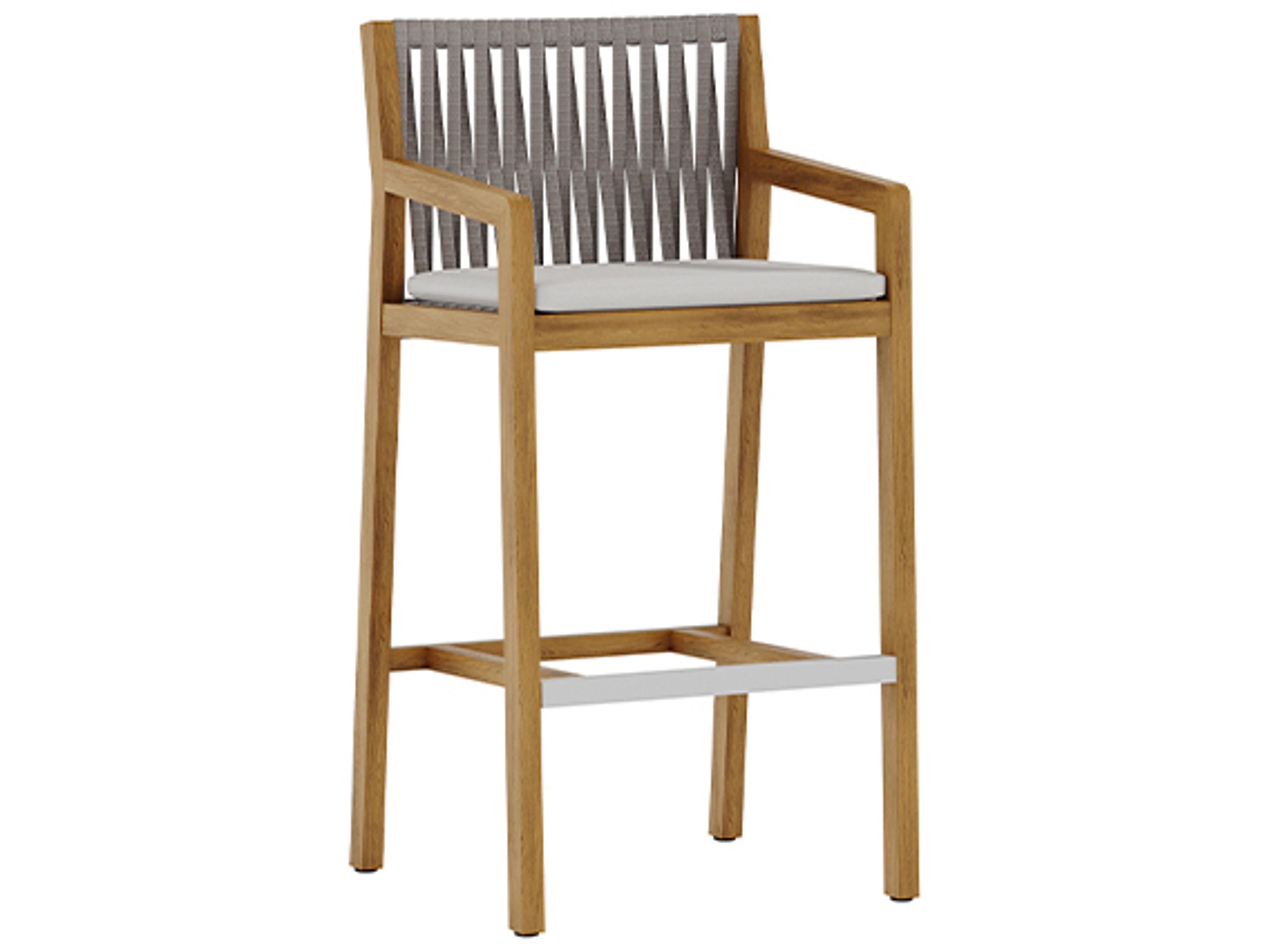 Teak Rope Lido Bar Stool with Seat Cushion
