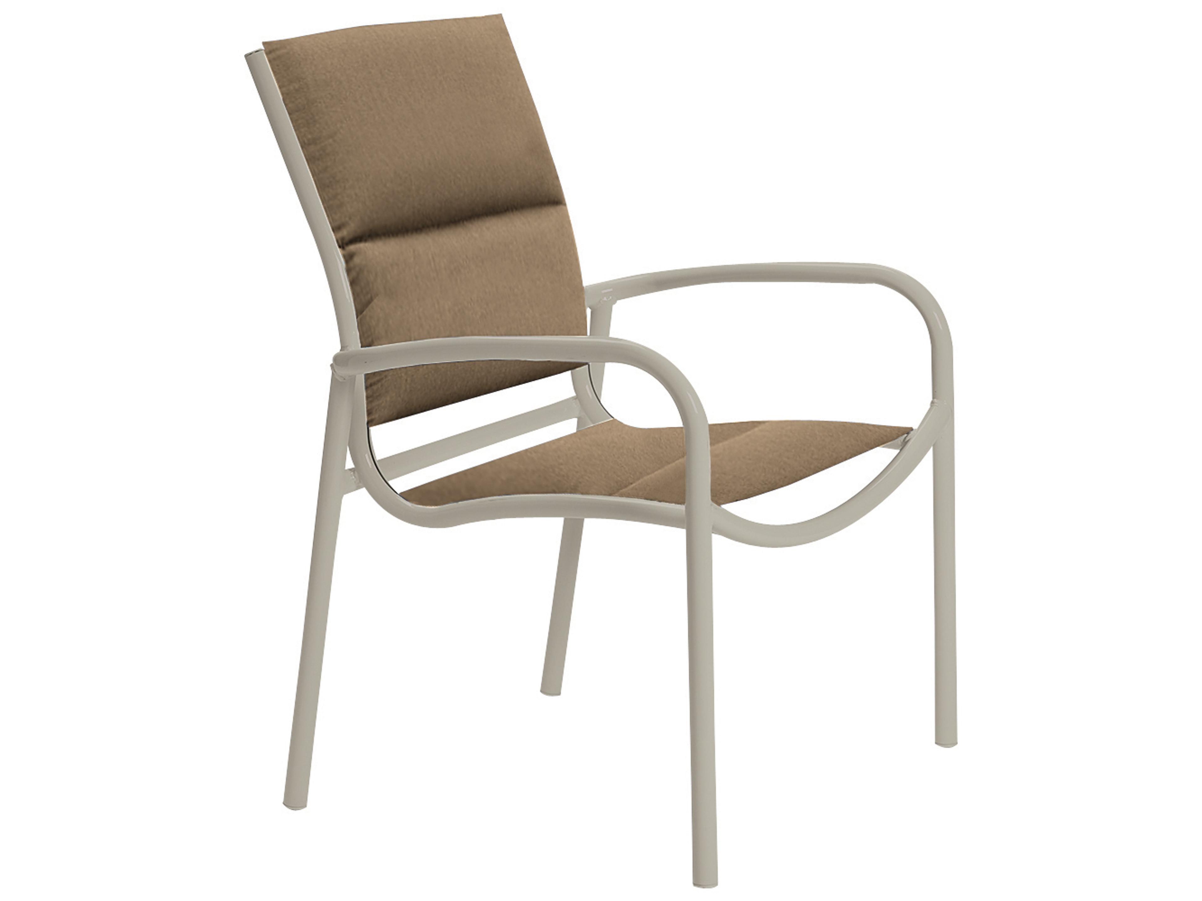Millennia Padded Sling Aluminum Outdoor Patio Dining Arm Chair