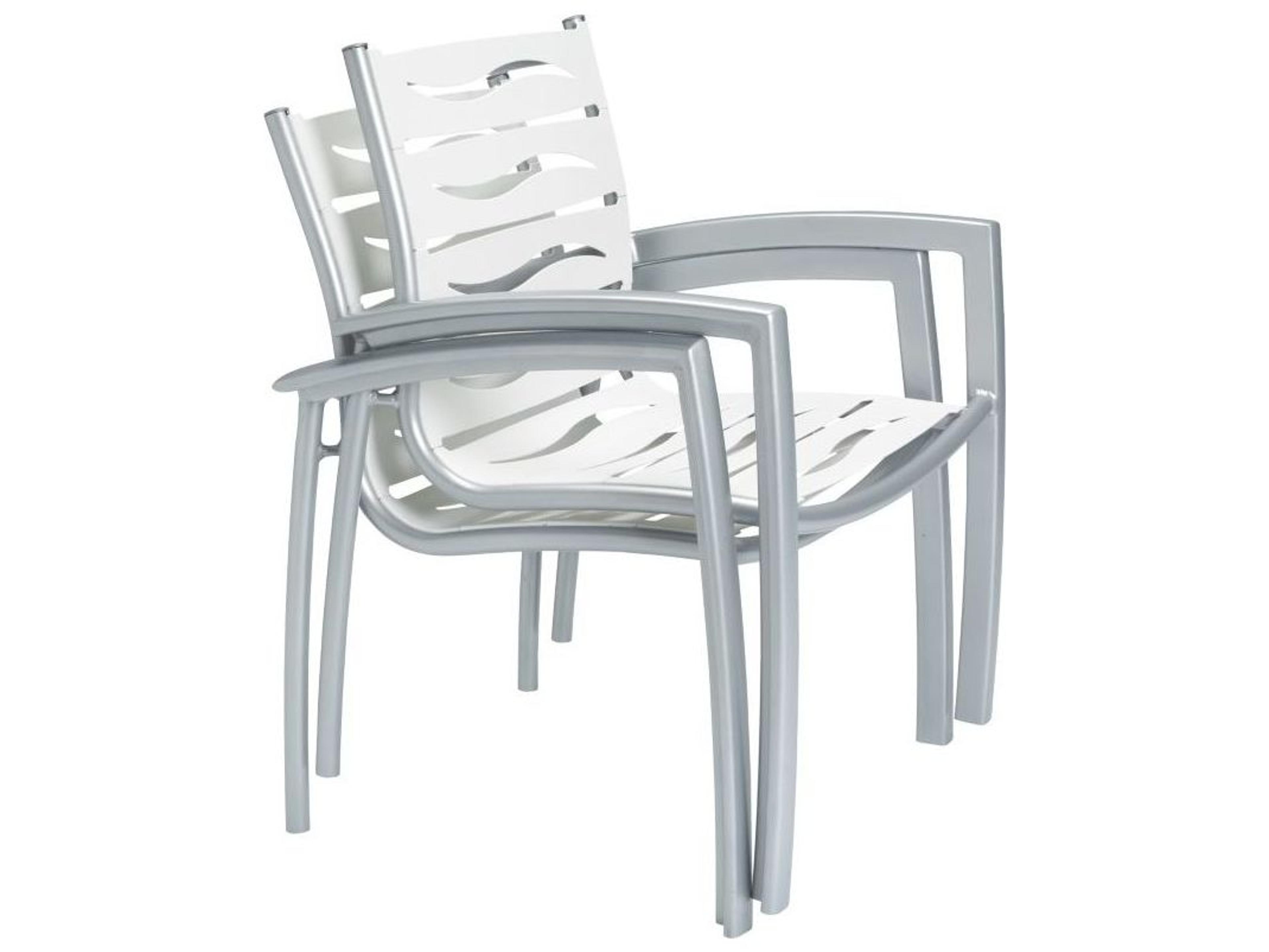 Tropitone South Beach Wave Aluminum Patio Dining Arm Chair