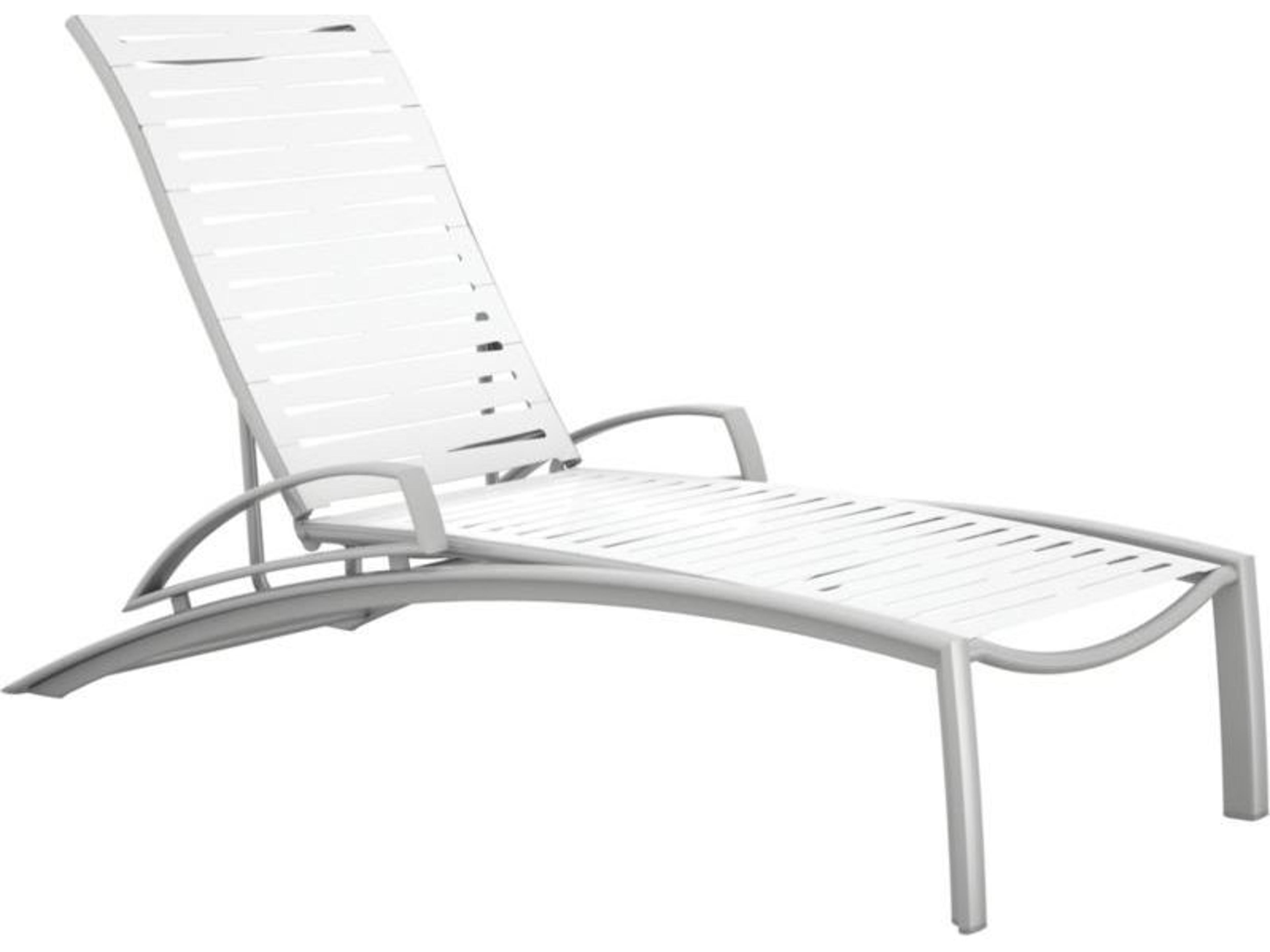 South Beach Ribbon Aluminum Outdoor Patio Chaise Lounge