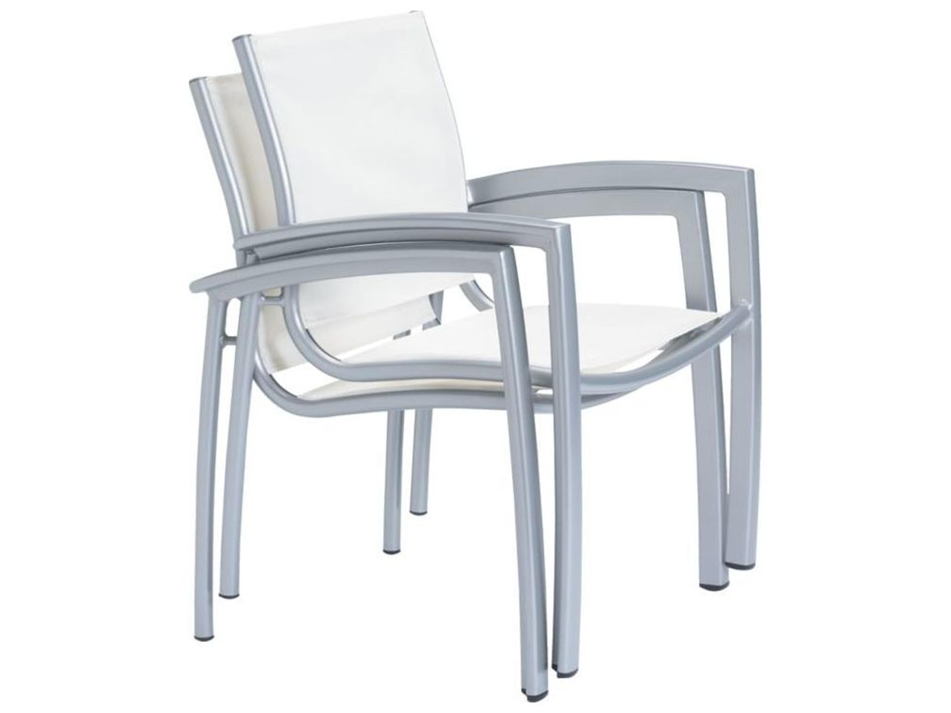 Tropitone South Beach Relaxed Sling Aluminum Outdoor Dining Arm Chair