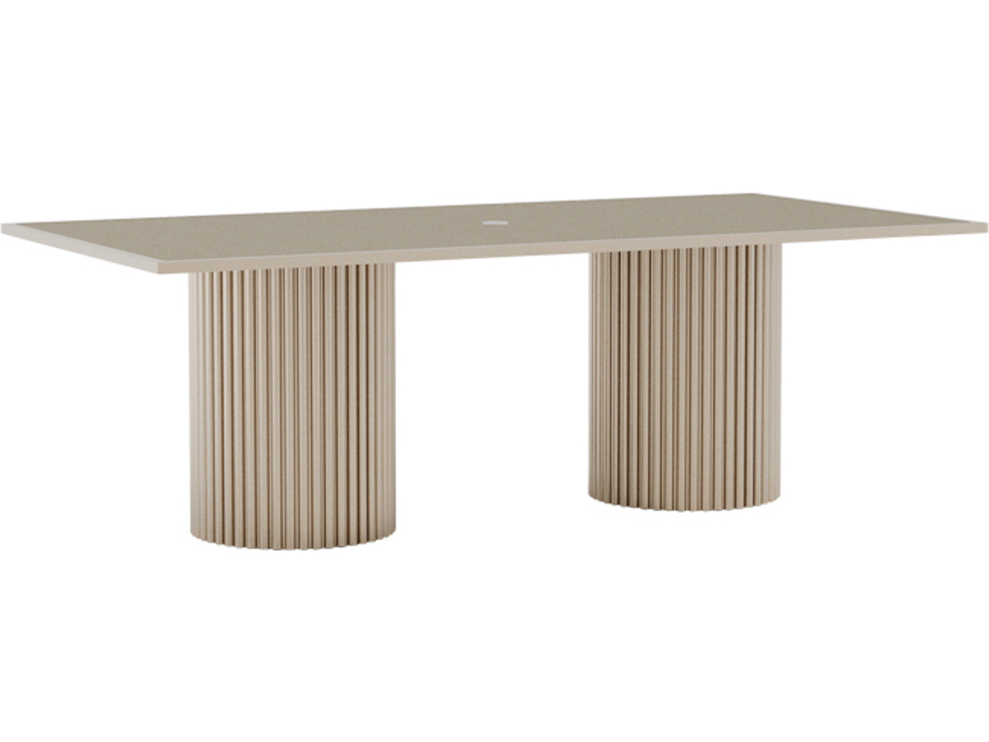 Milo Aluminum Rectangular Dining Table with Umbrella Hole