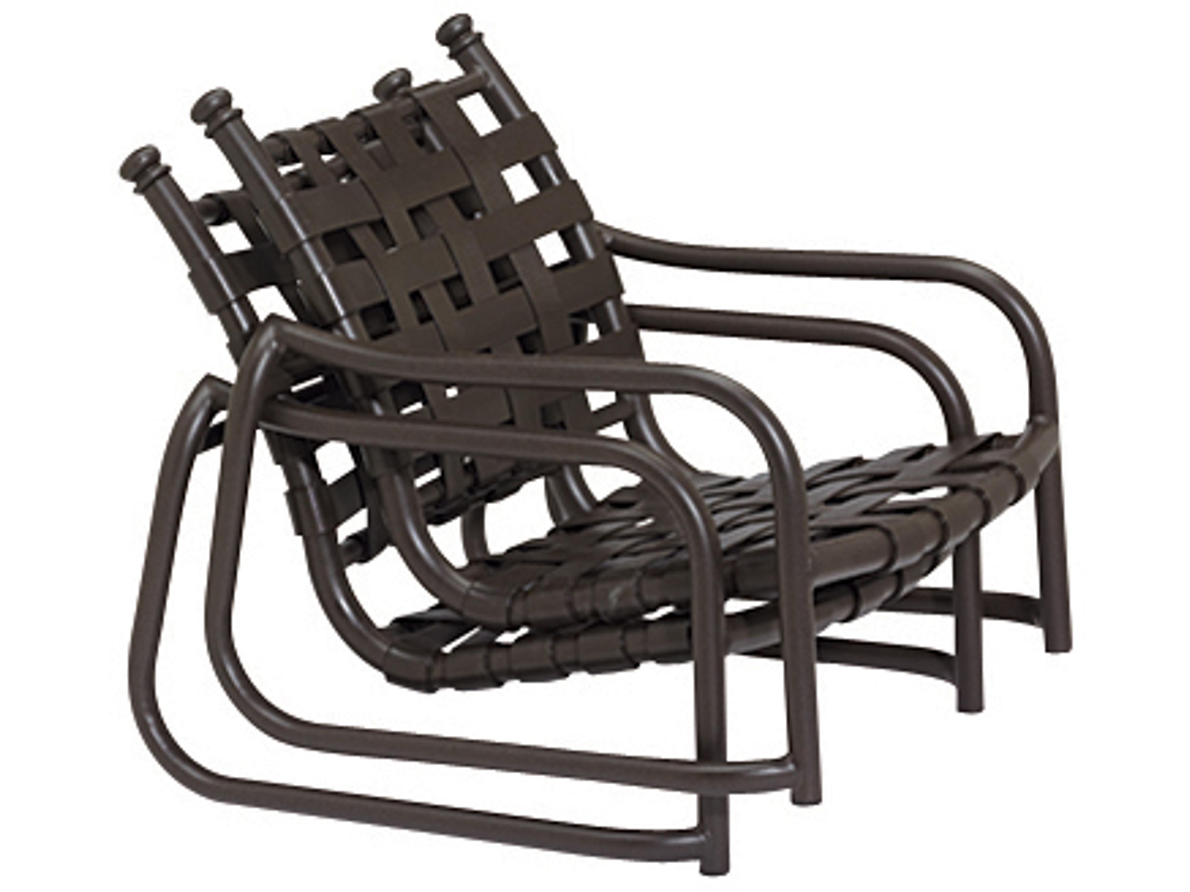 Tropitone La Scala Cross Strap Aluminum Stackable Sand Patio Lounge Chair