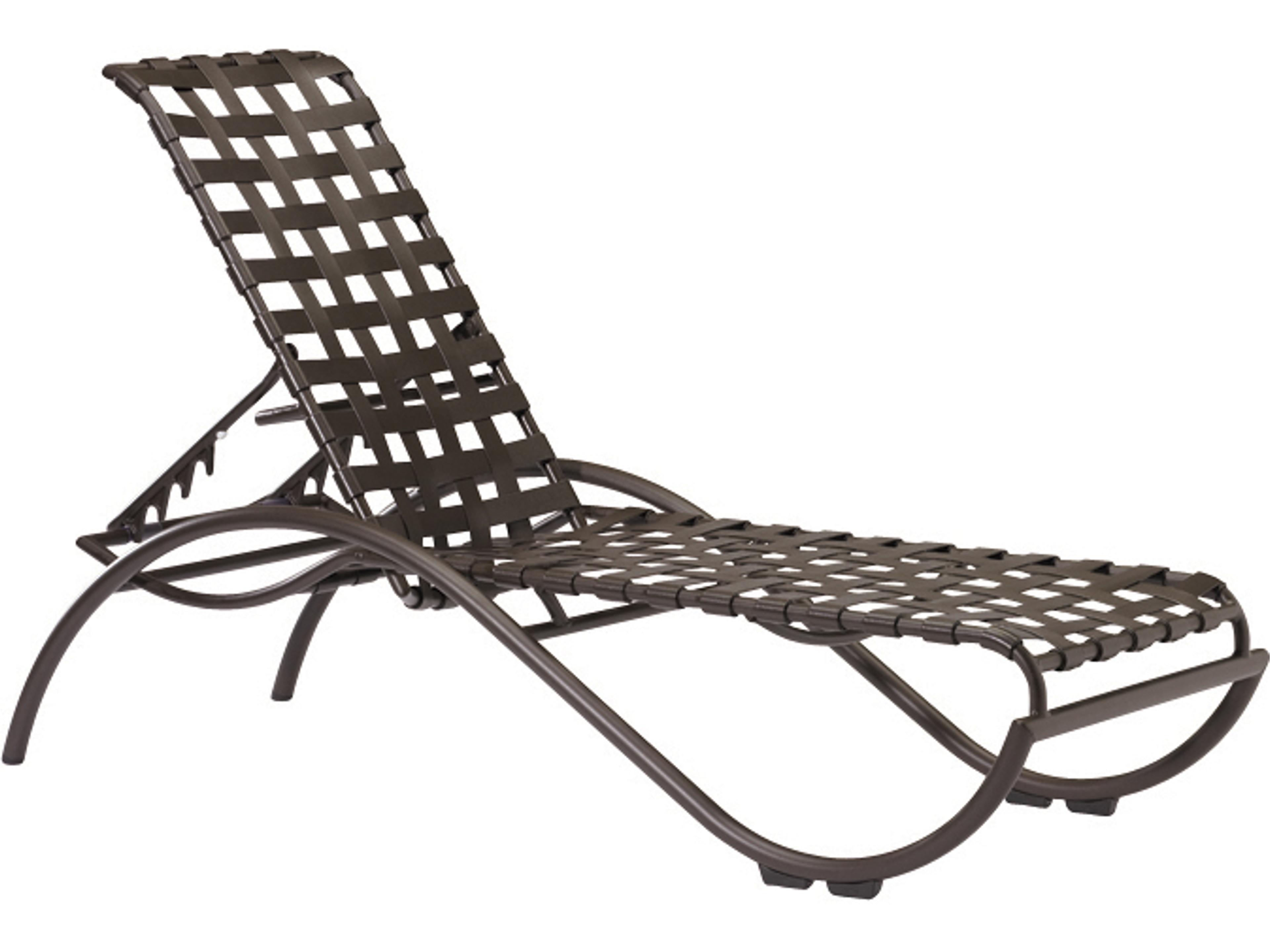 La Scala Cross Strap Aluminum Stackable Outdoor Chaise Lounge