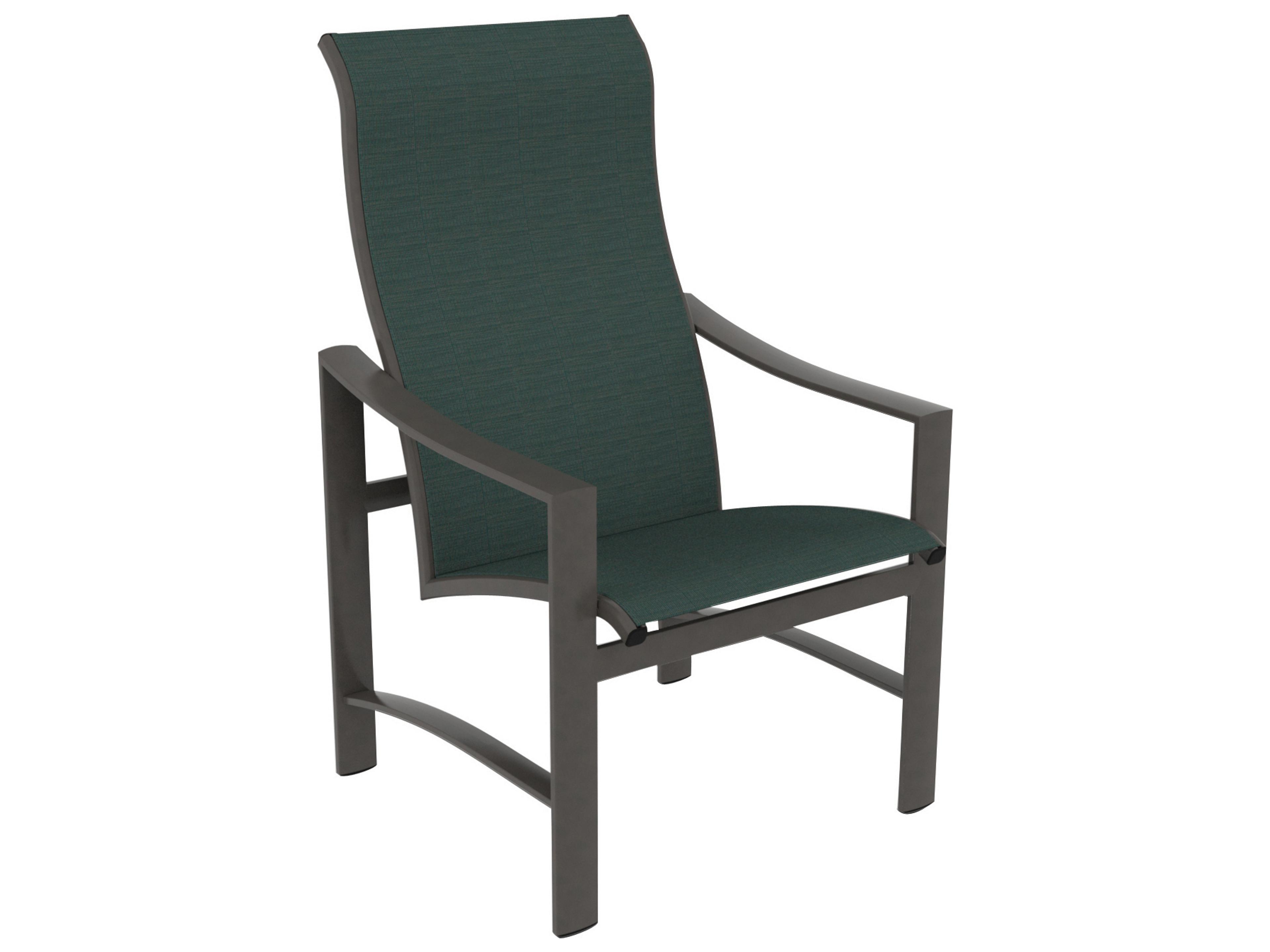 Kenzo Sling Aluminum High Back Outdoor Dining Arm Chair