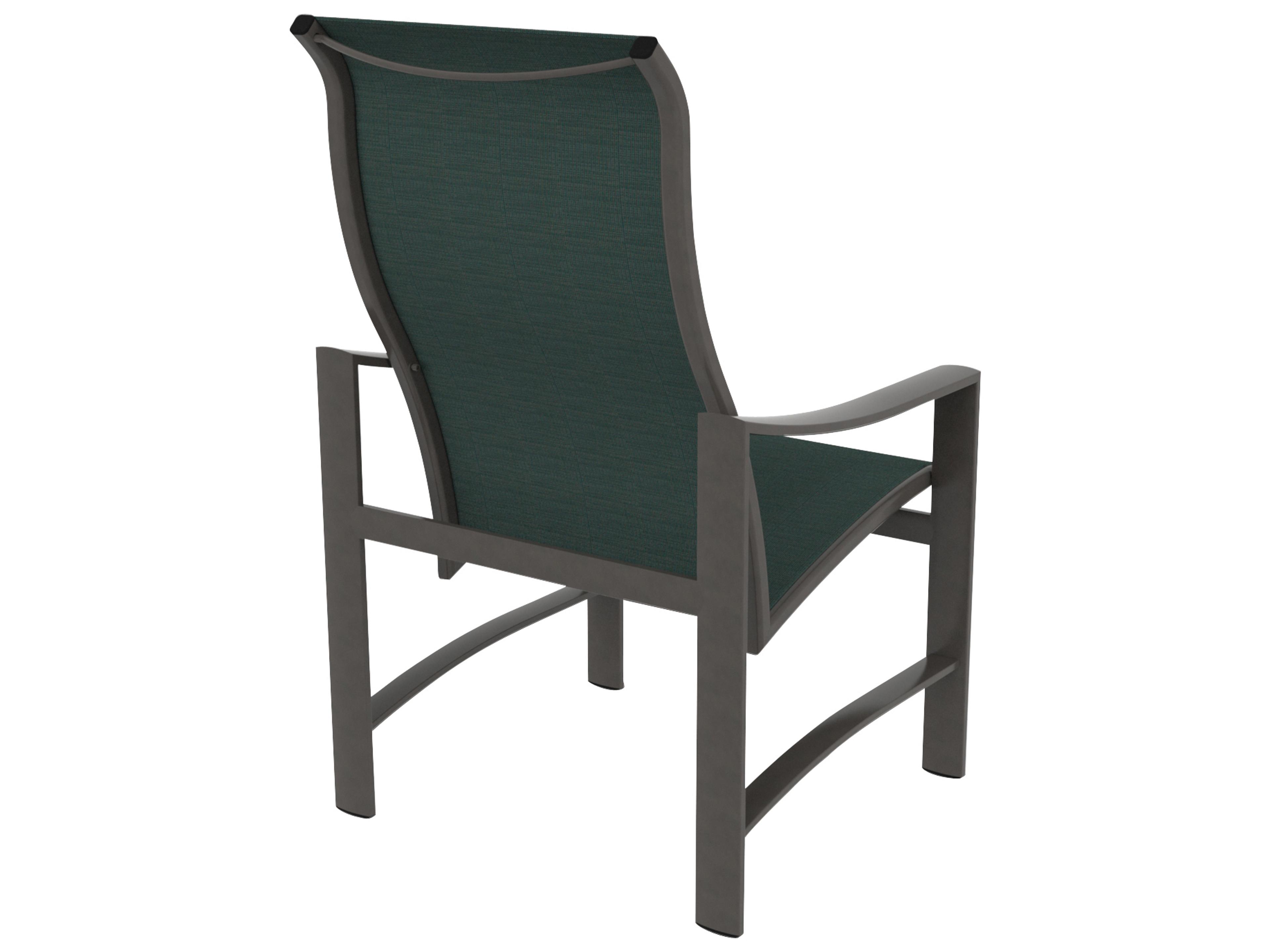 Tropitone Kenzo Sling Aluminum High Back Outdoor Dining Arm Chair