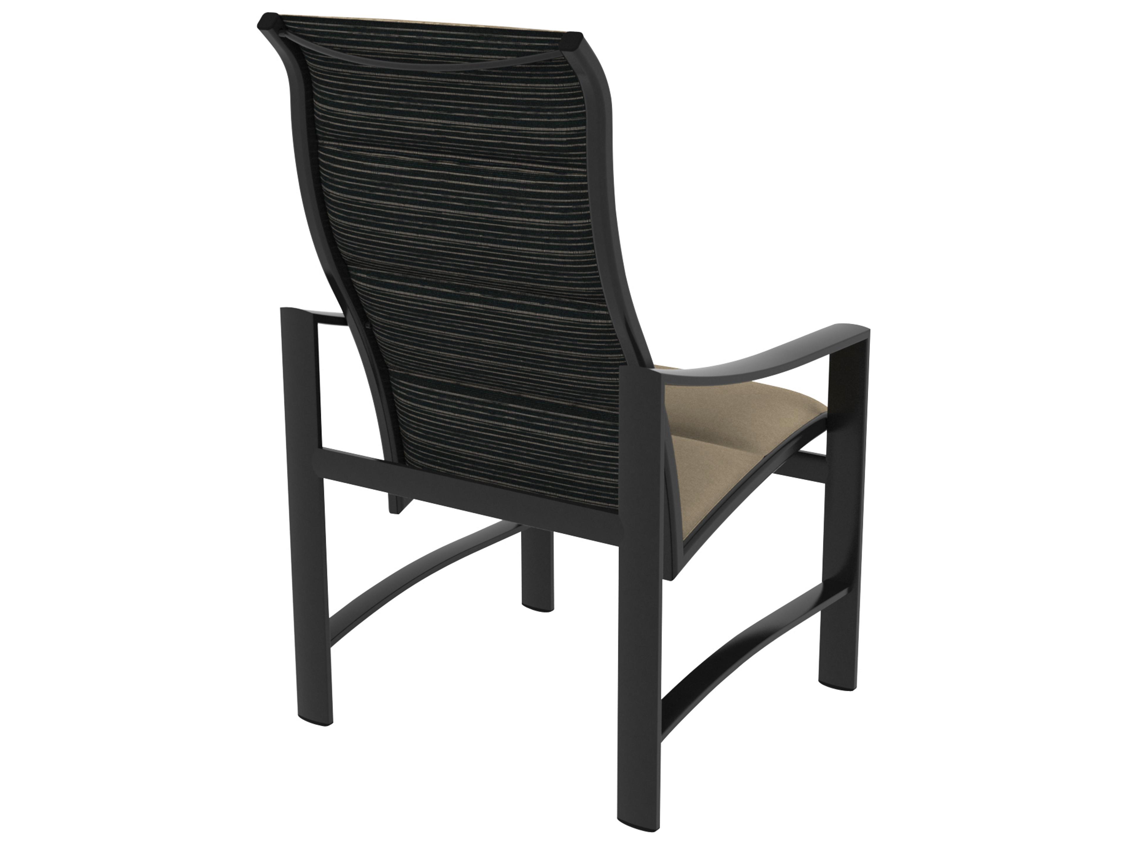 Tropitone Kenzo Padded Sling Aluminum High Back Outdoor Patio Dining Arm Chair