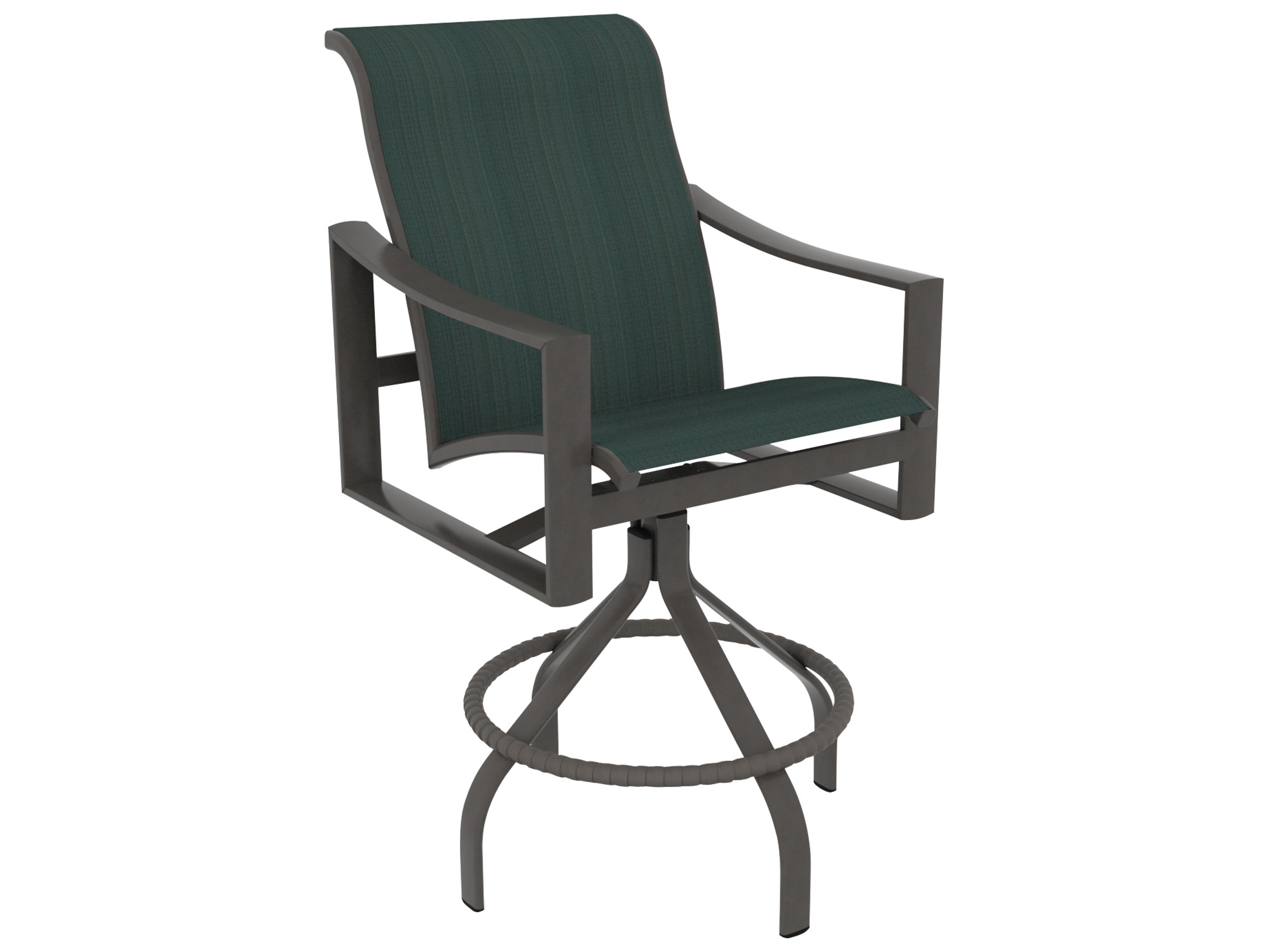 Kenzo Sling Aluminum Swivel Outdoor Bar Stool