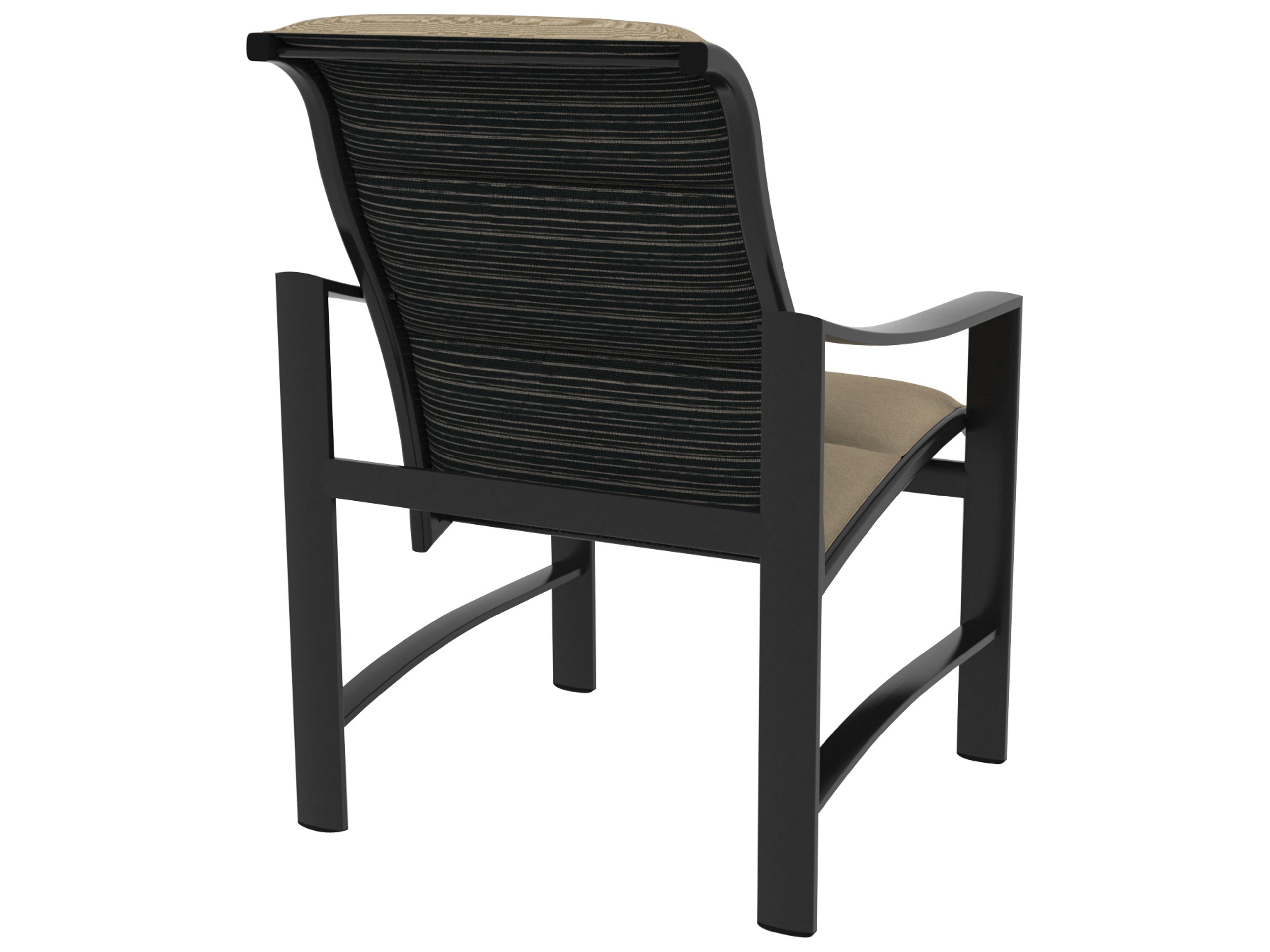 Tropitone Kenzo Padded Sling Aluminum Outdoor Dining Arm Chair