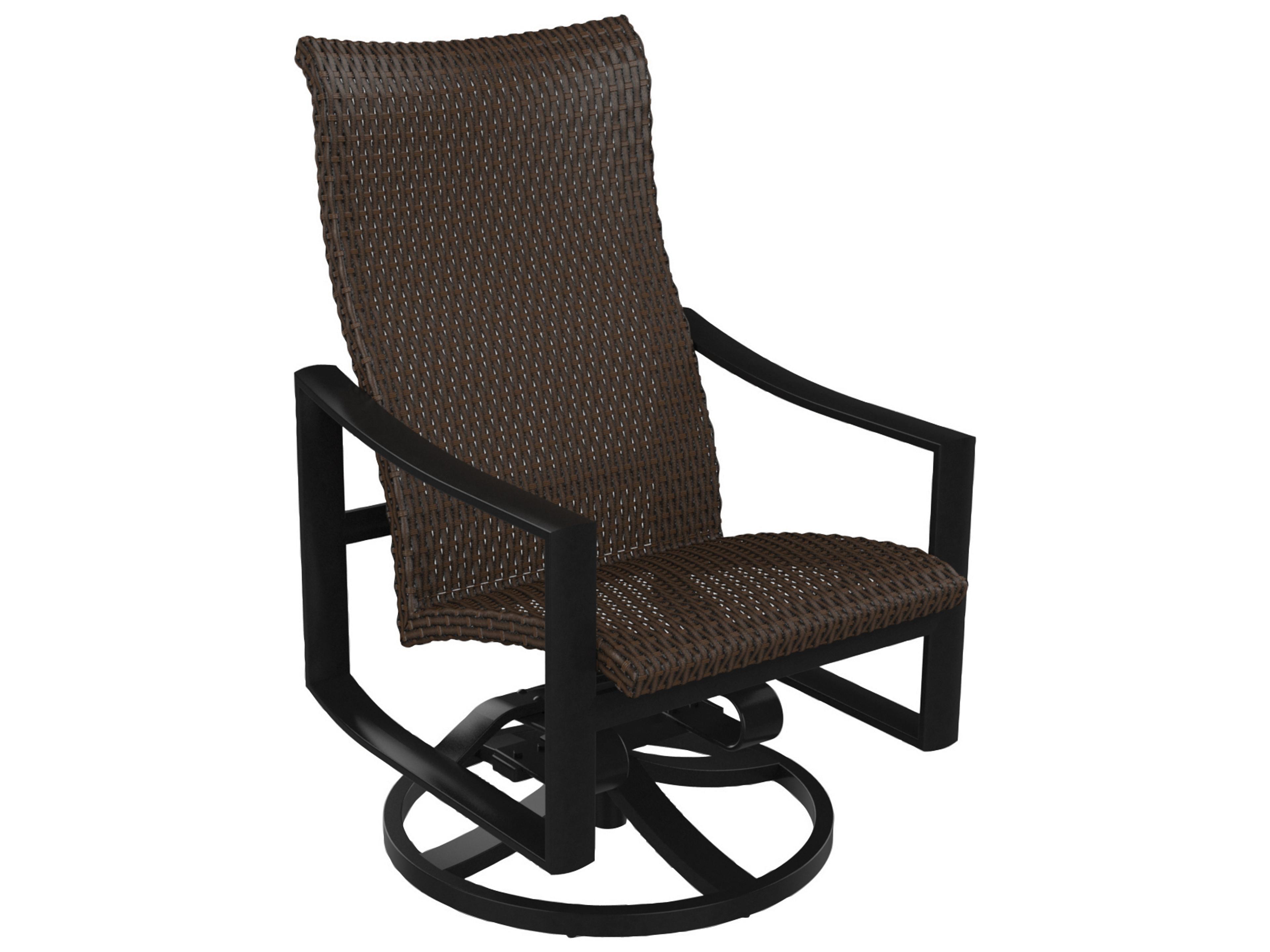 Kenzo Woven High Back Swivel Rocker Modern Outdoor Chair