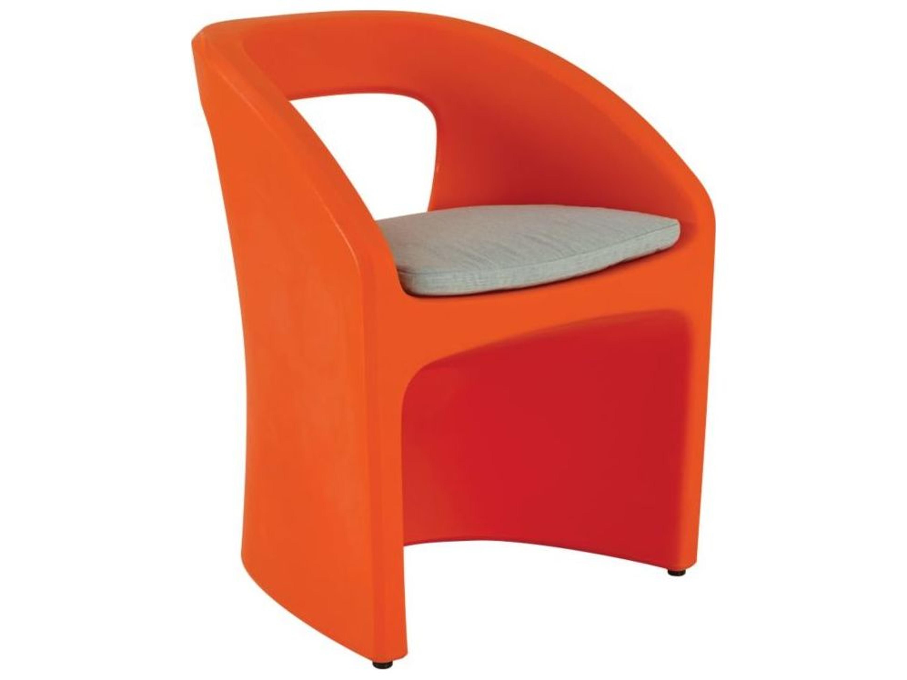 Tropitone Radius Marine Grade Polymer Resin Patio Dining Arm Chair with Seat Pad