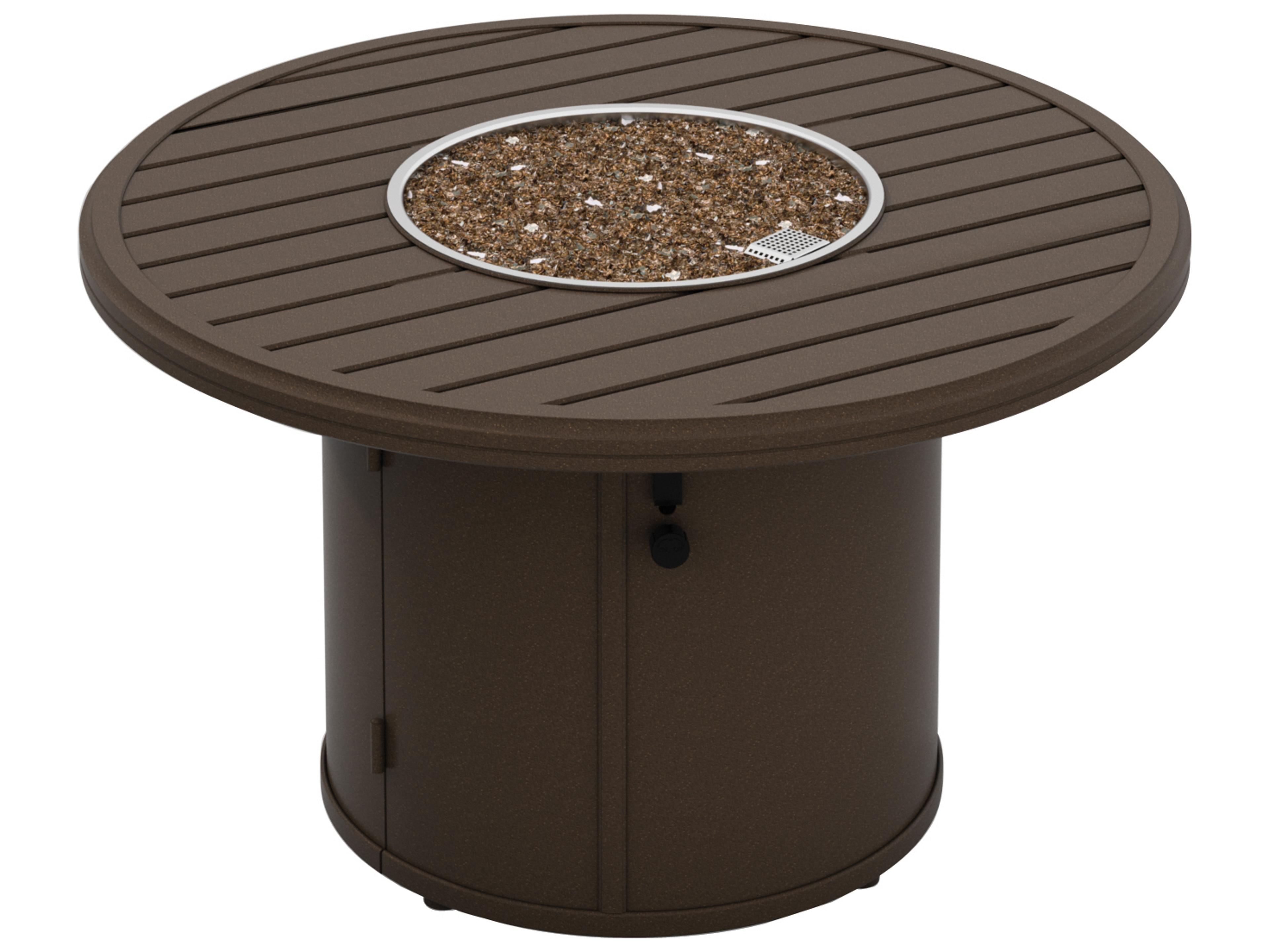 Tropitone Banchetto Fire Pits Aluminum Round Pit Table