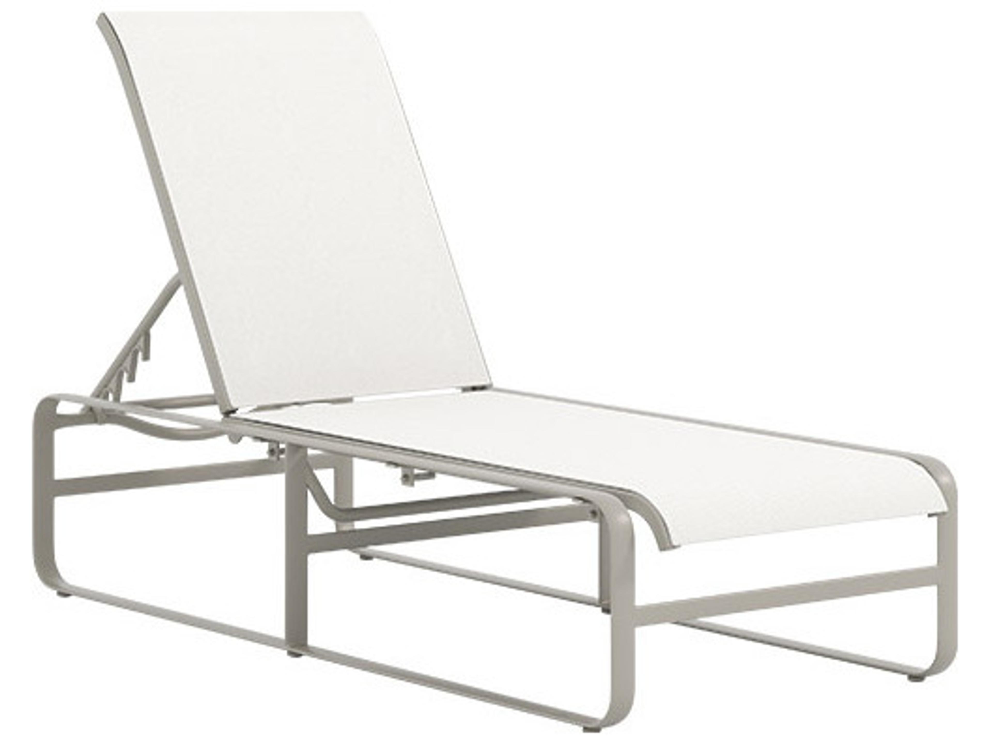 Tropitone Brasilia Sling Aluminum Outdoor Chaise Lounge with Arms