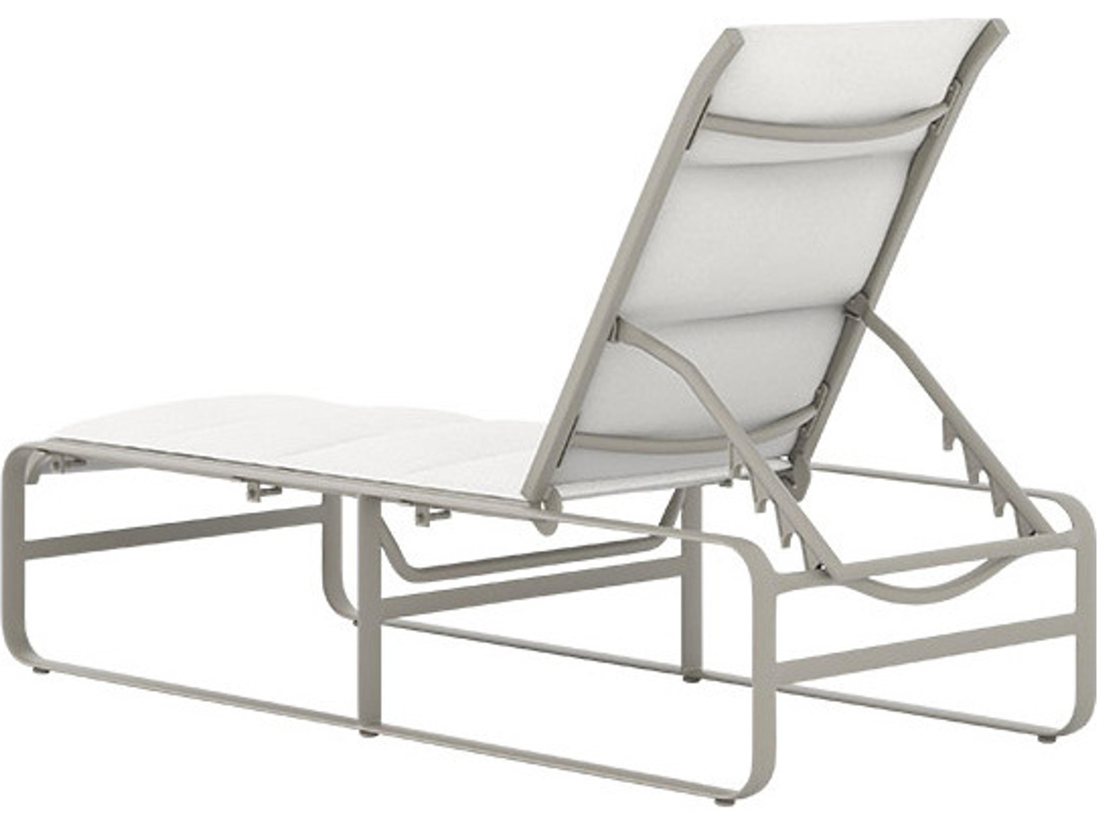 Tropitone Brasilia Padded Sling Aluminum Outdoor Patio Chaise Lounge with Arms