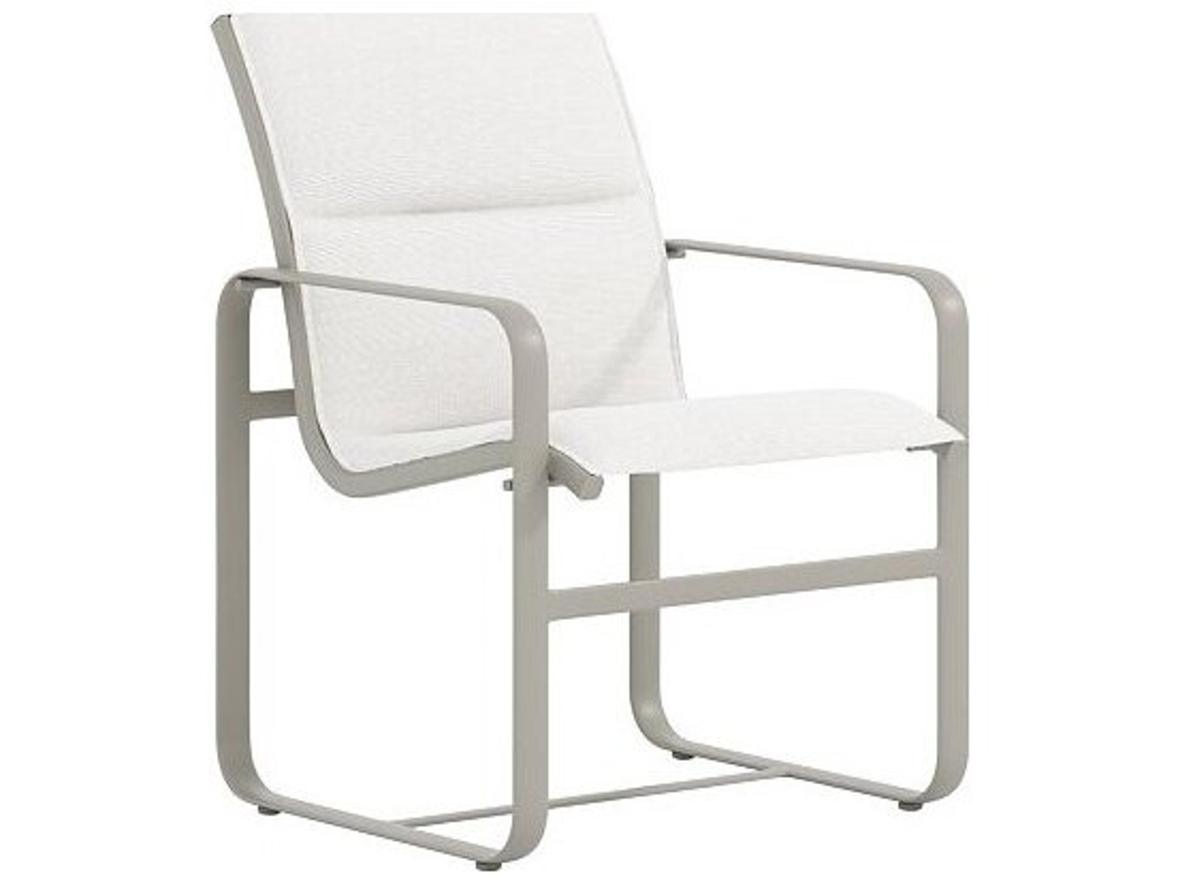 Brasilia Padded Sling Aluminum Outdoor Patio Dining Arm Chair