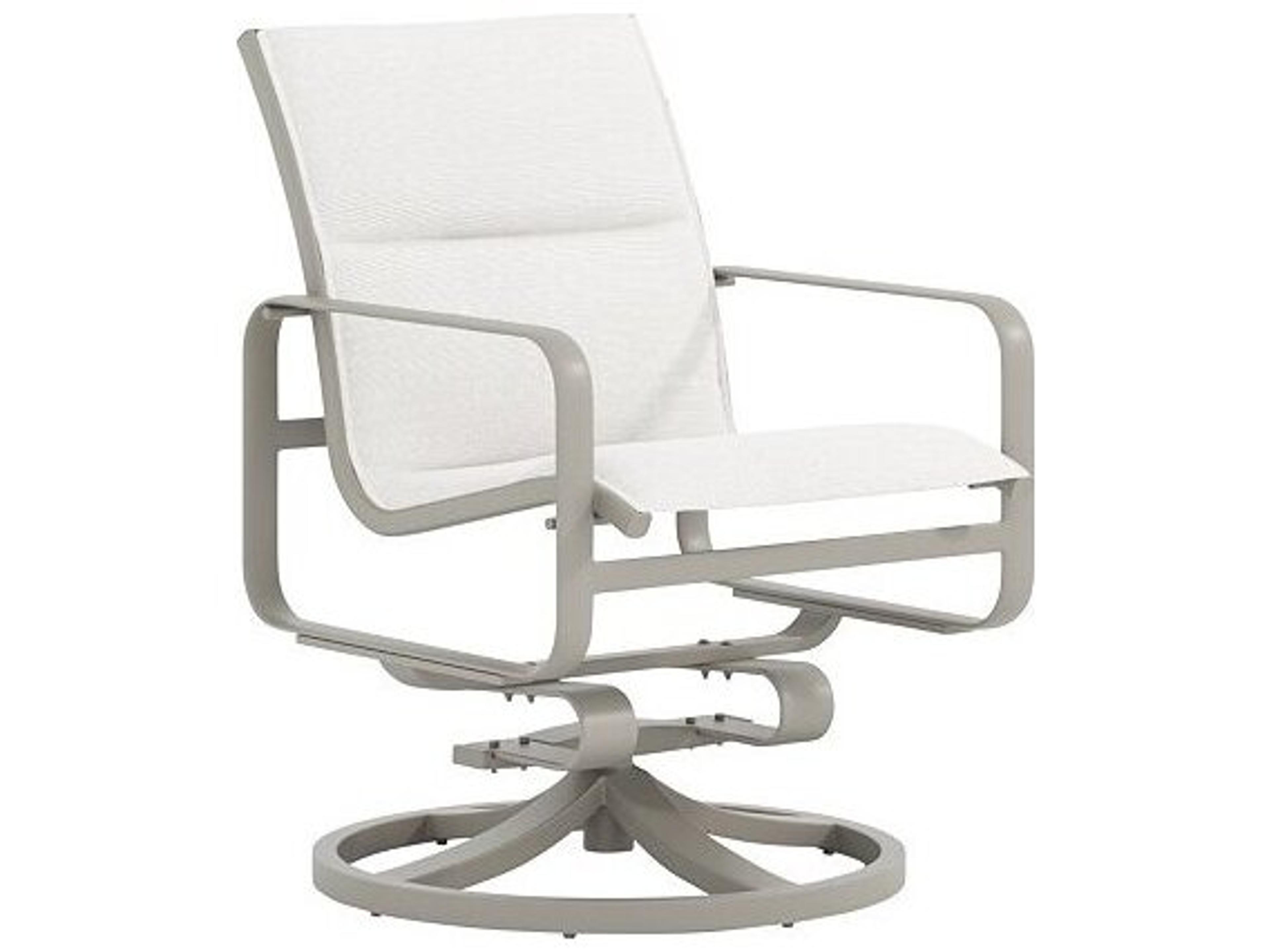 Brasilia Padded Sling Aluminum Swivel Rocker Outdoor Dining Arm Chair