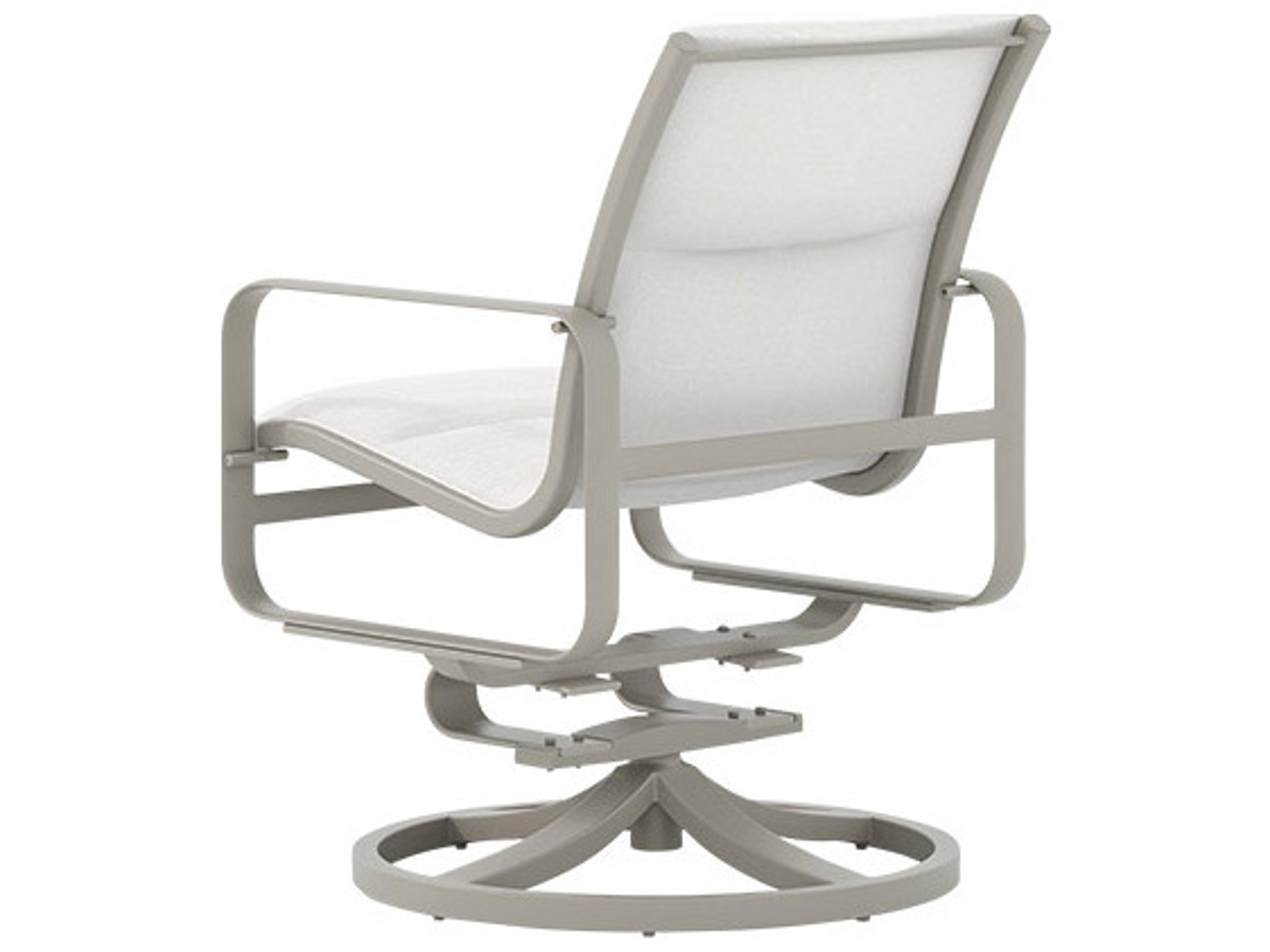 Tropitone Brasilia Padded Sling Aluminum Swivel Rocker Outdoor Dining Arm Chair