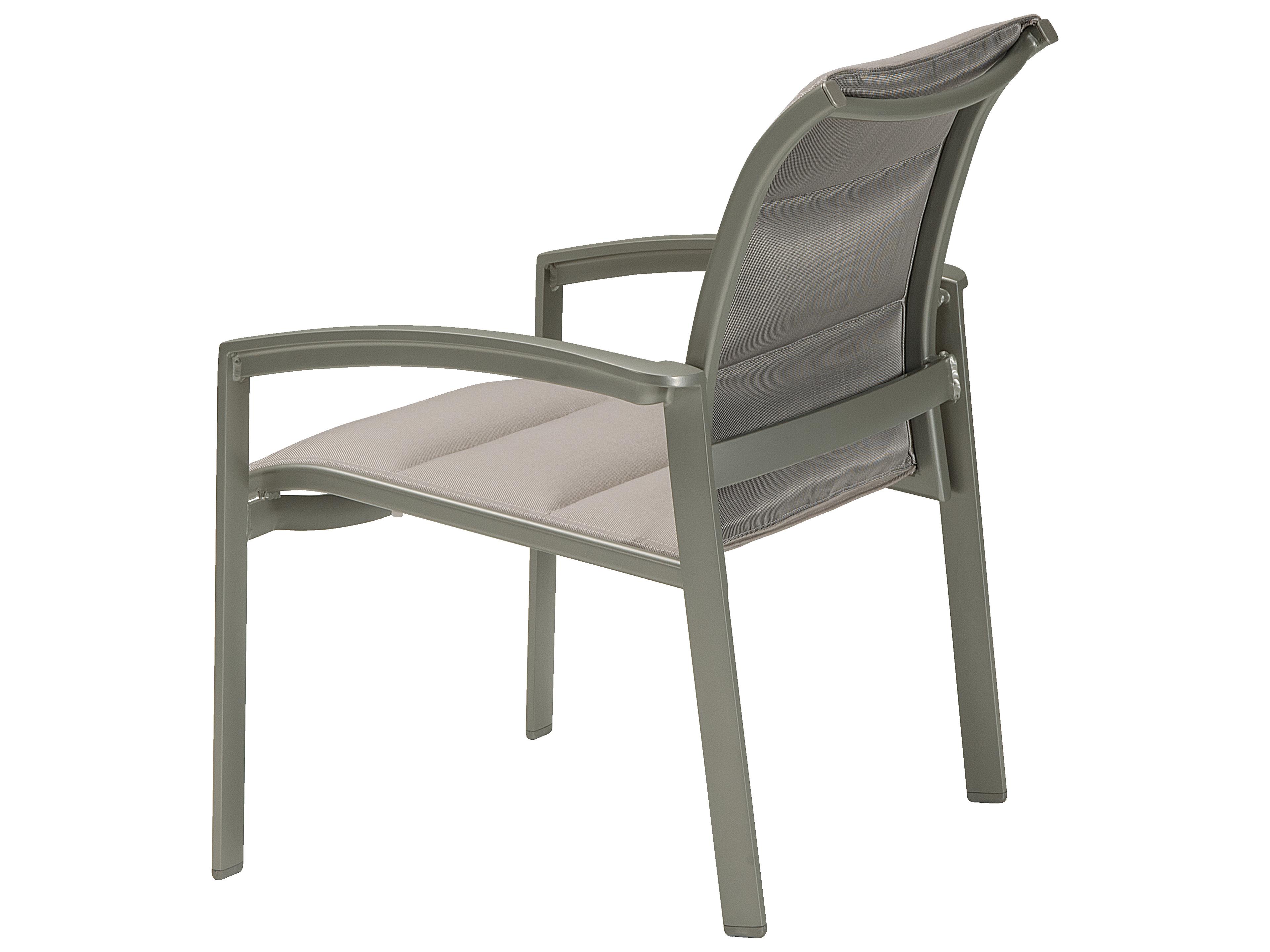 Tropitone Elance Padded Sling Aluminum Patio Dining Arm Chair