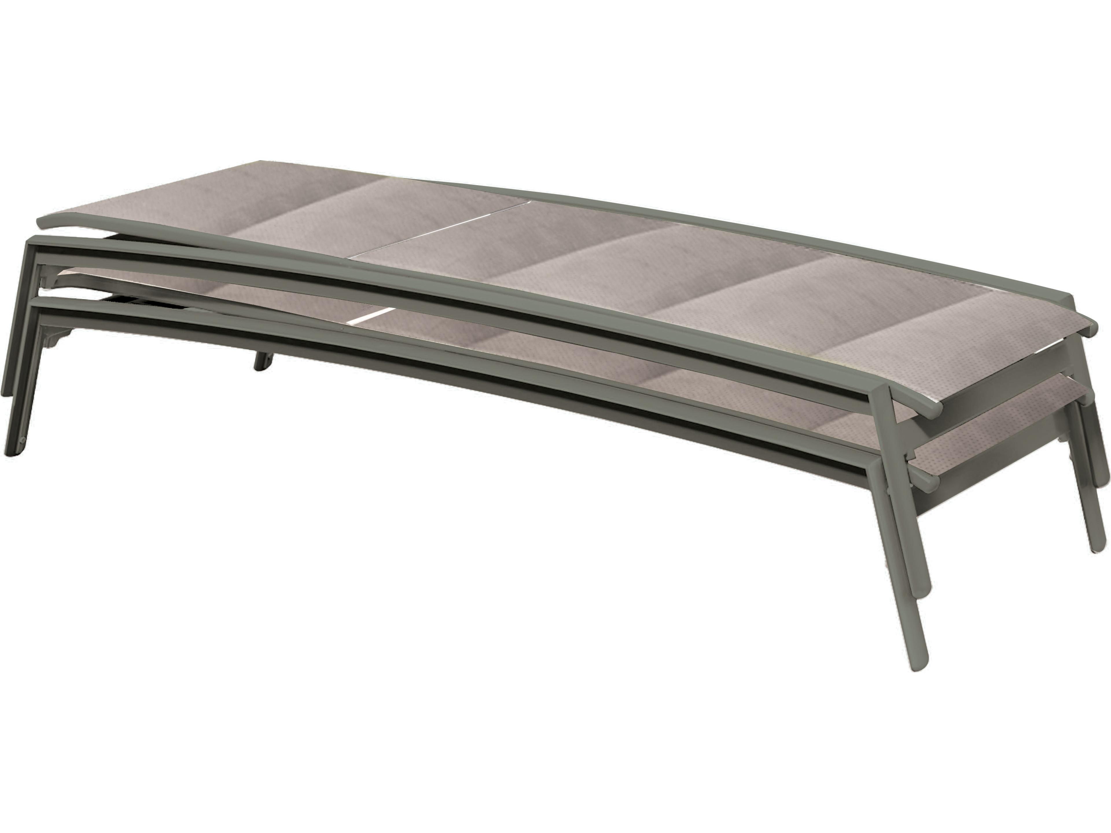 Tropitone Elance Padded Sling Aluminum Patio Chaise Lounge with Wheels