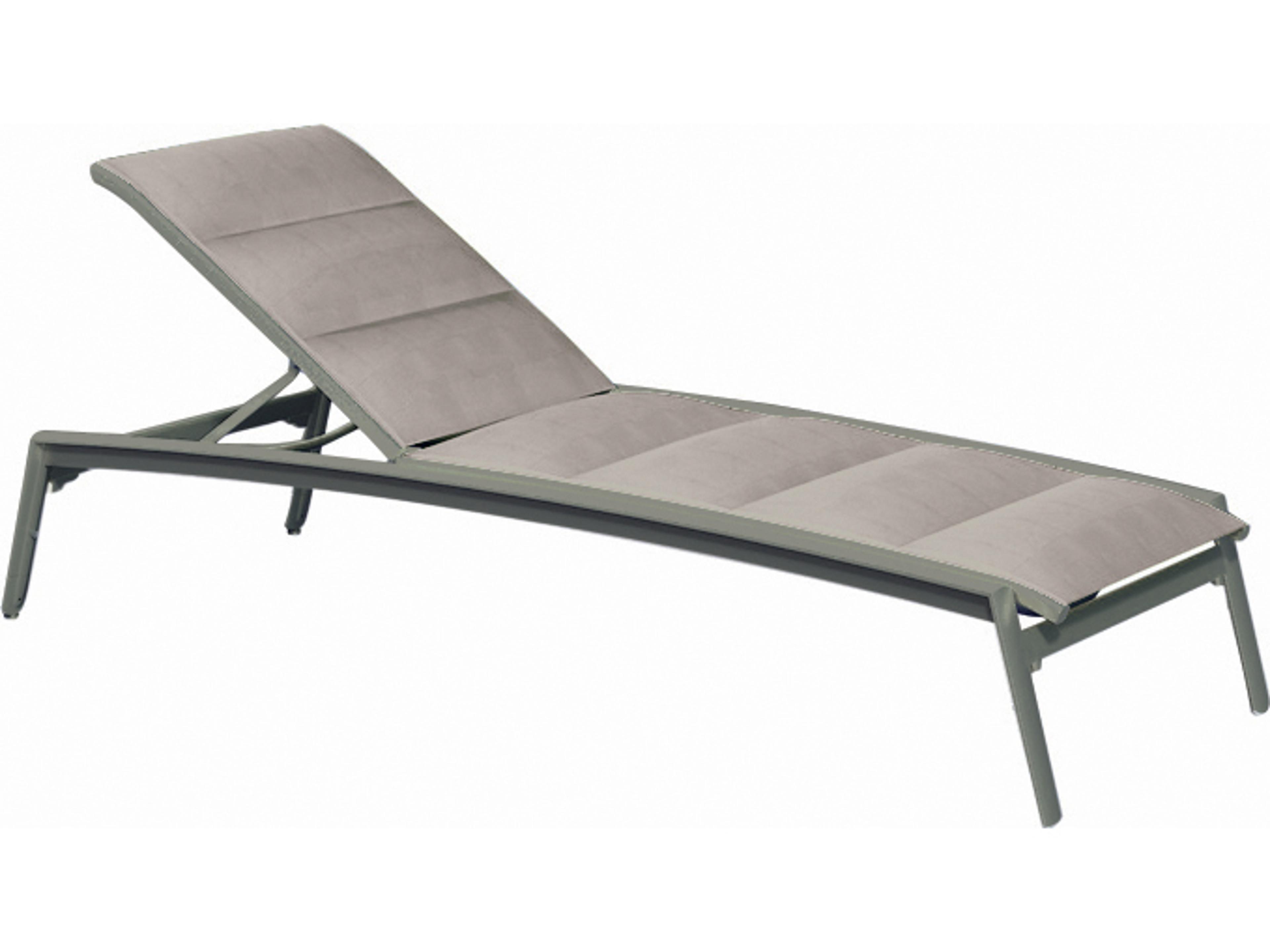Elance Padded Sling Aluminum Patio Chaise Lounge with Wheels