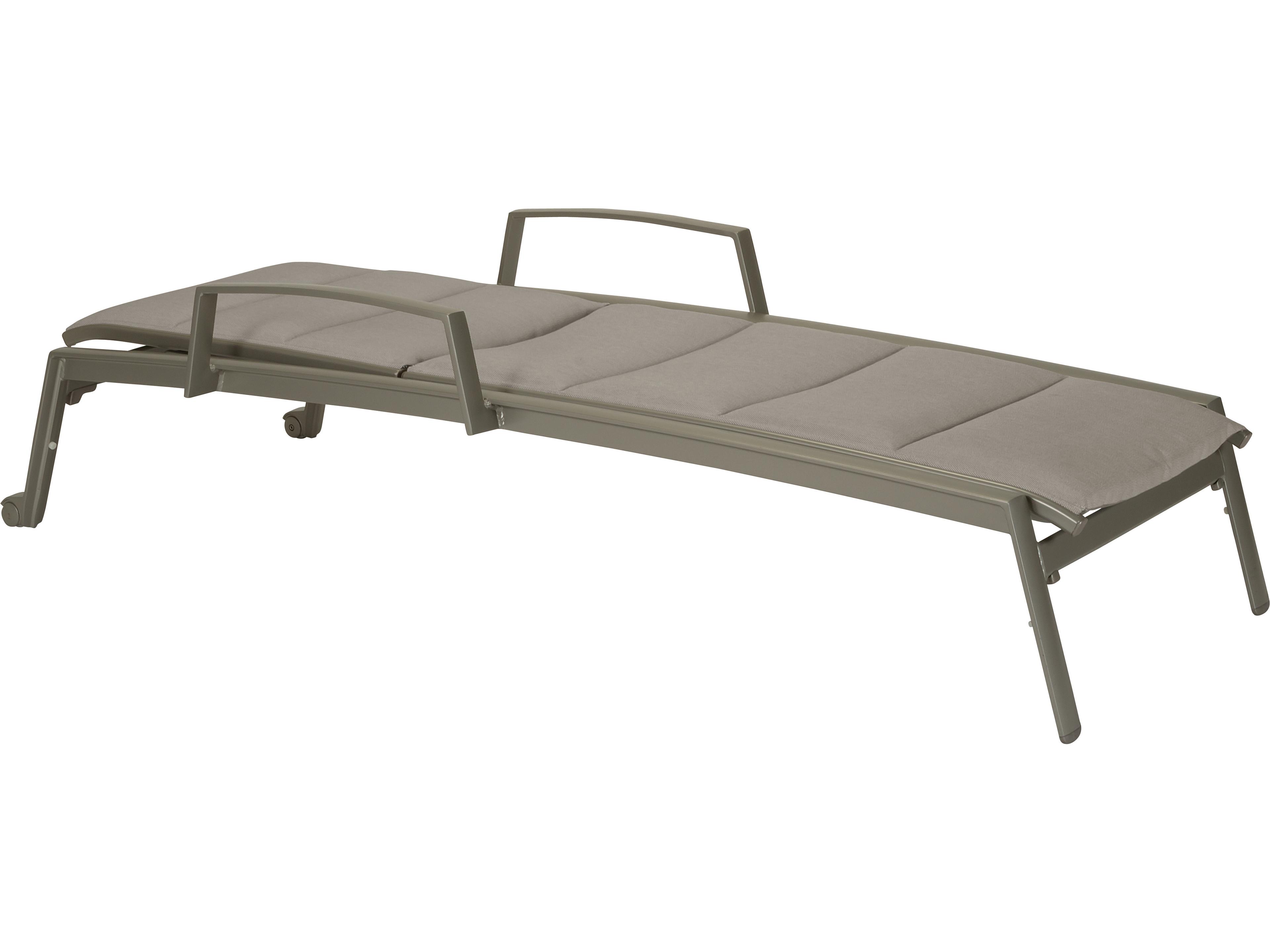 Tropitone Elance Padded Sling Aluminum Outdoor Chaise Lounge with Wheels