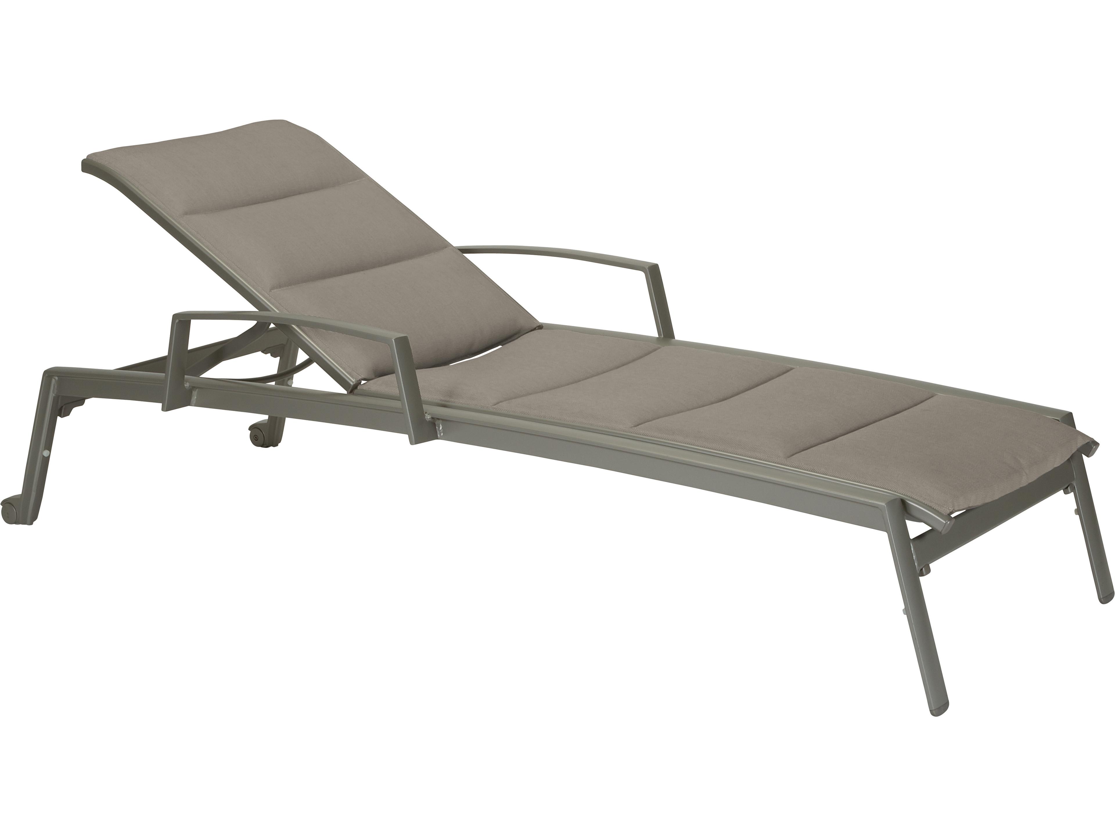 Elance Padded Sling Chaise Lounge with Wheels