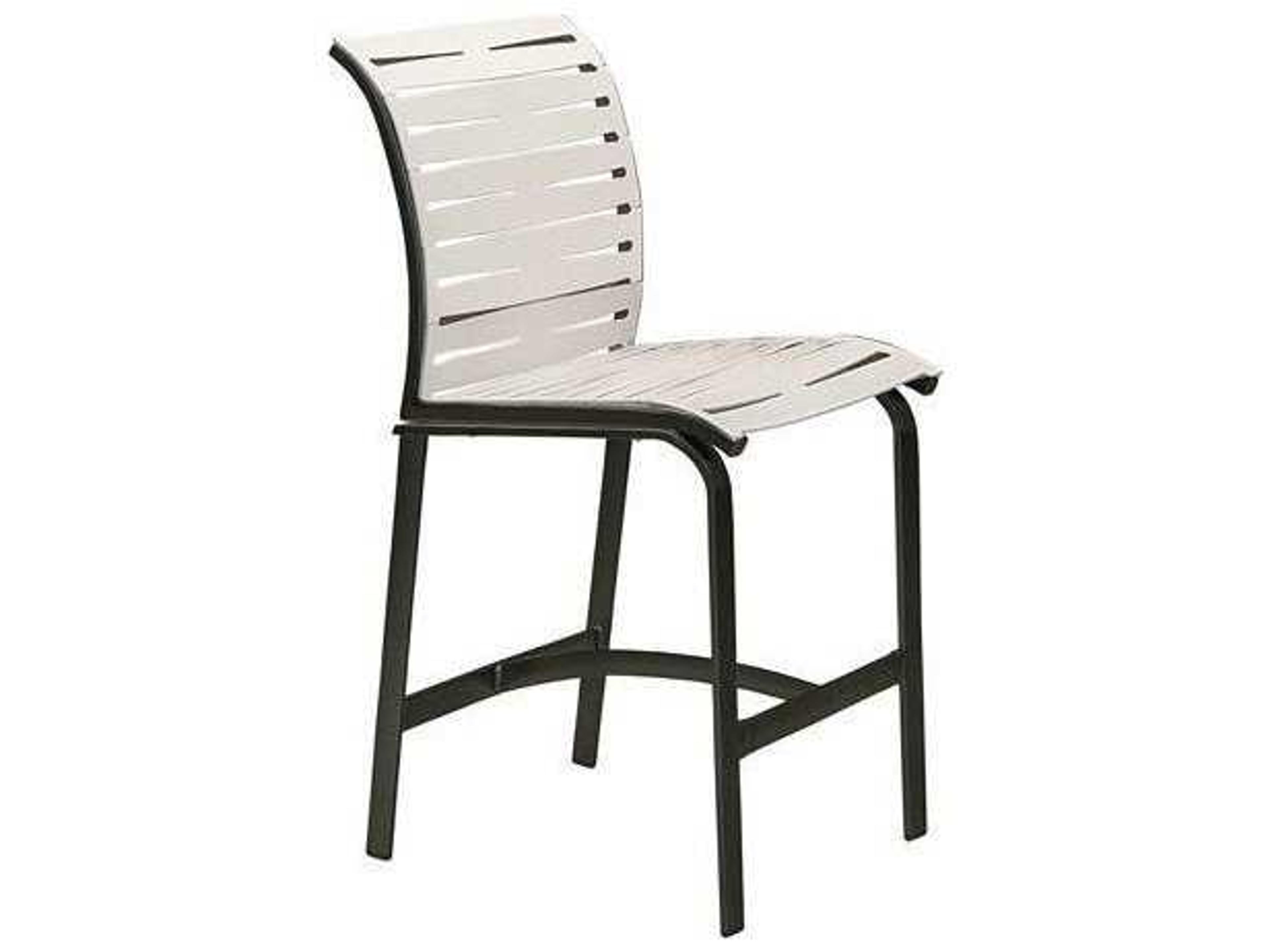Elance Ez Span Aluminum Ribbon Segment Outdoor Patio Bar Stool