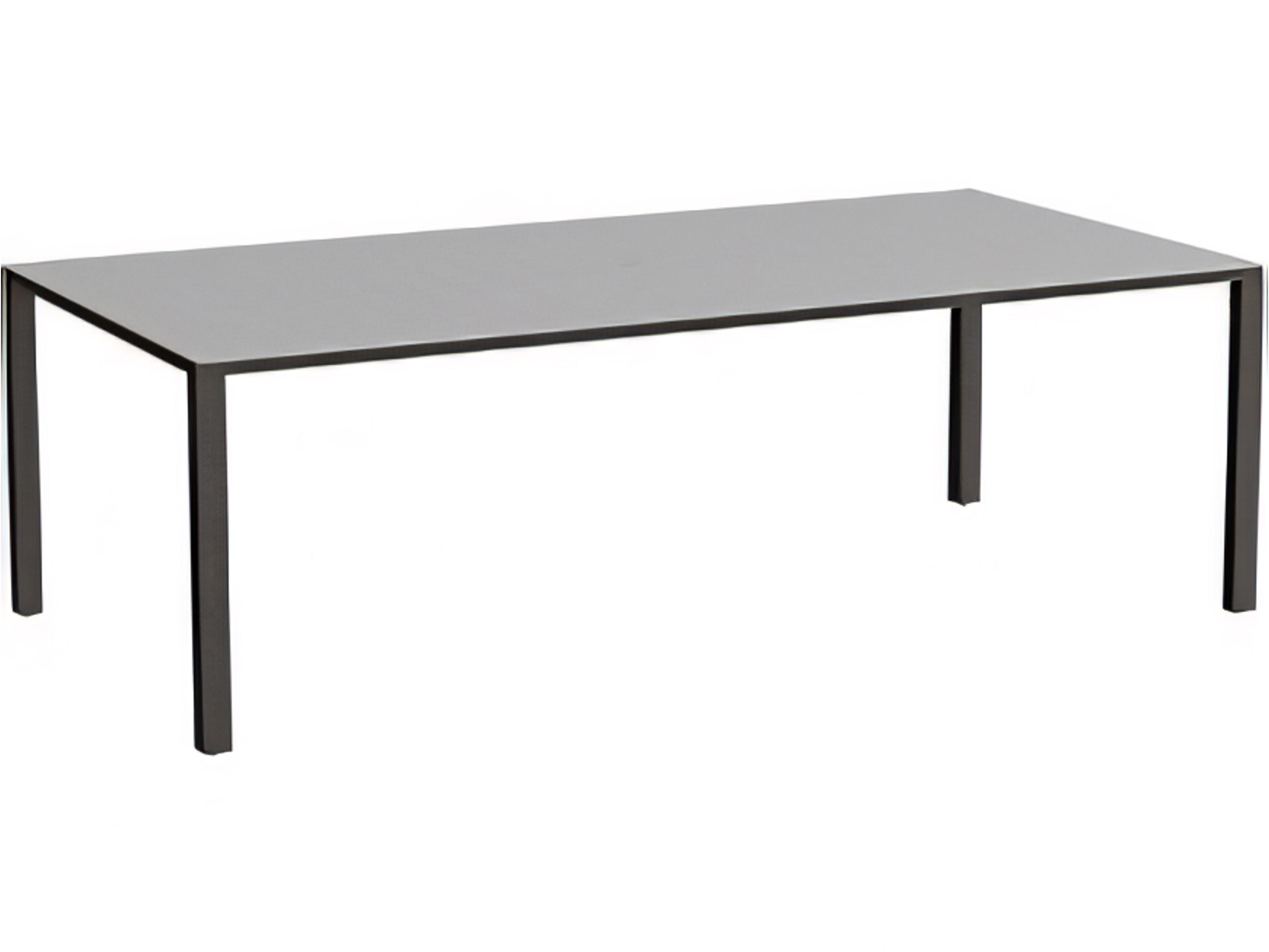 Parson Solid Top Aluminum 84" x 42" Rectangular KD ADA Dining Table with Umbrella Hole
