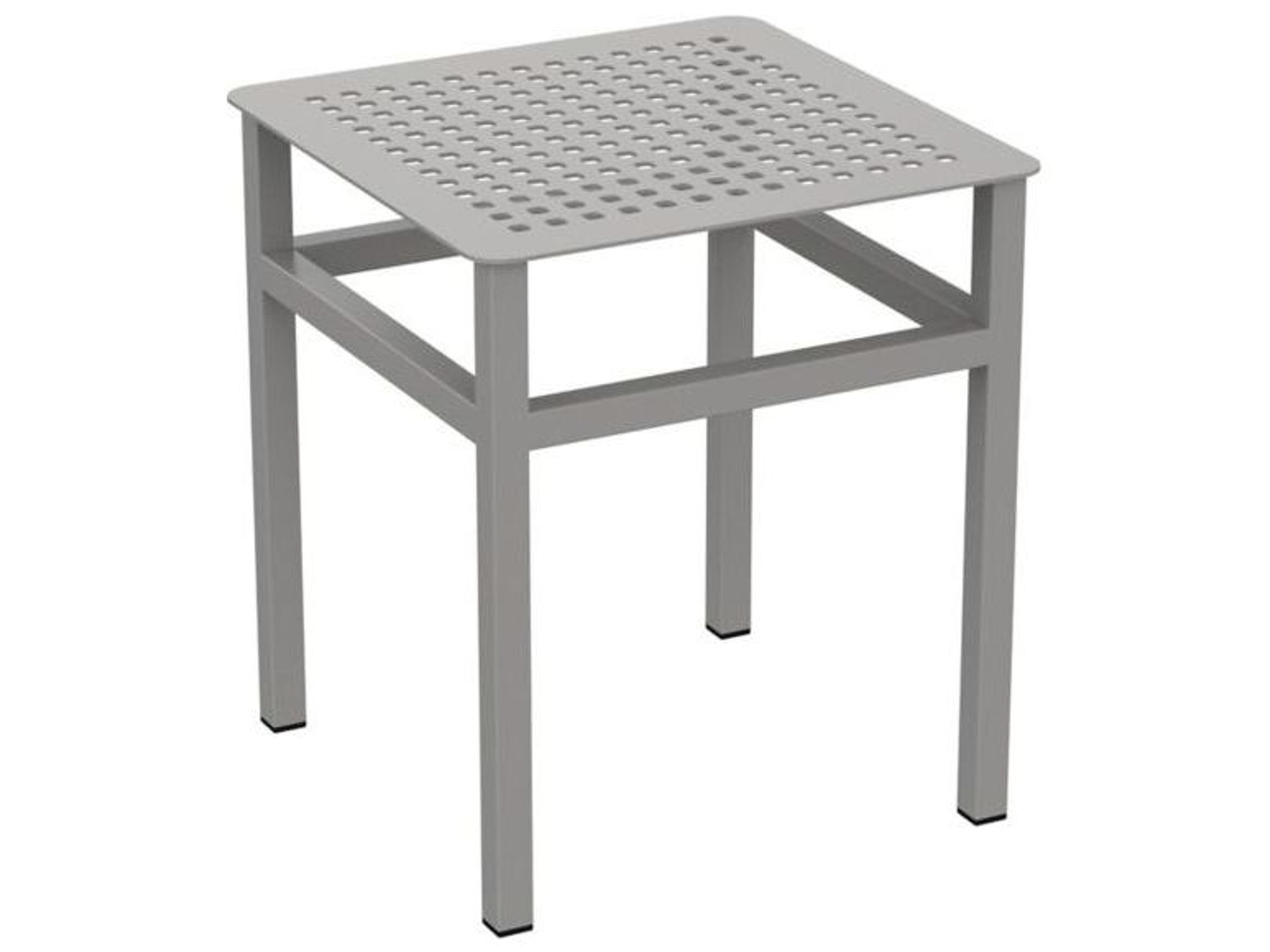Patterned Boulevard Aluminum Square Outdoor End Table