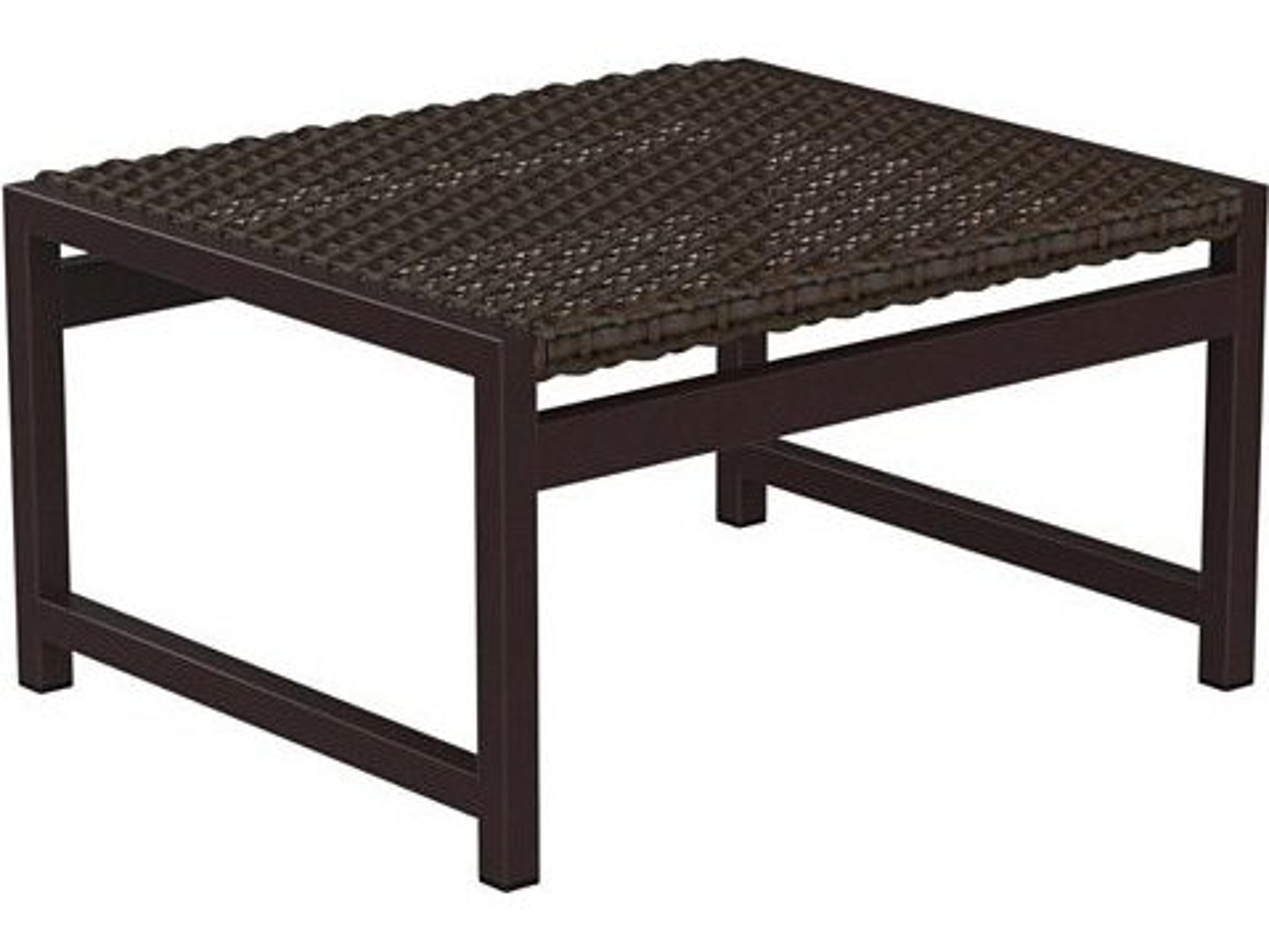 Cabana Club Woven Aluminum Wicker Outdoor Ottoman
