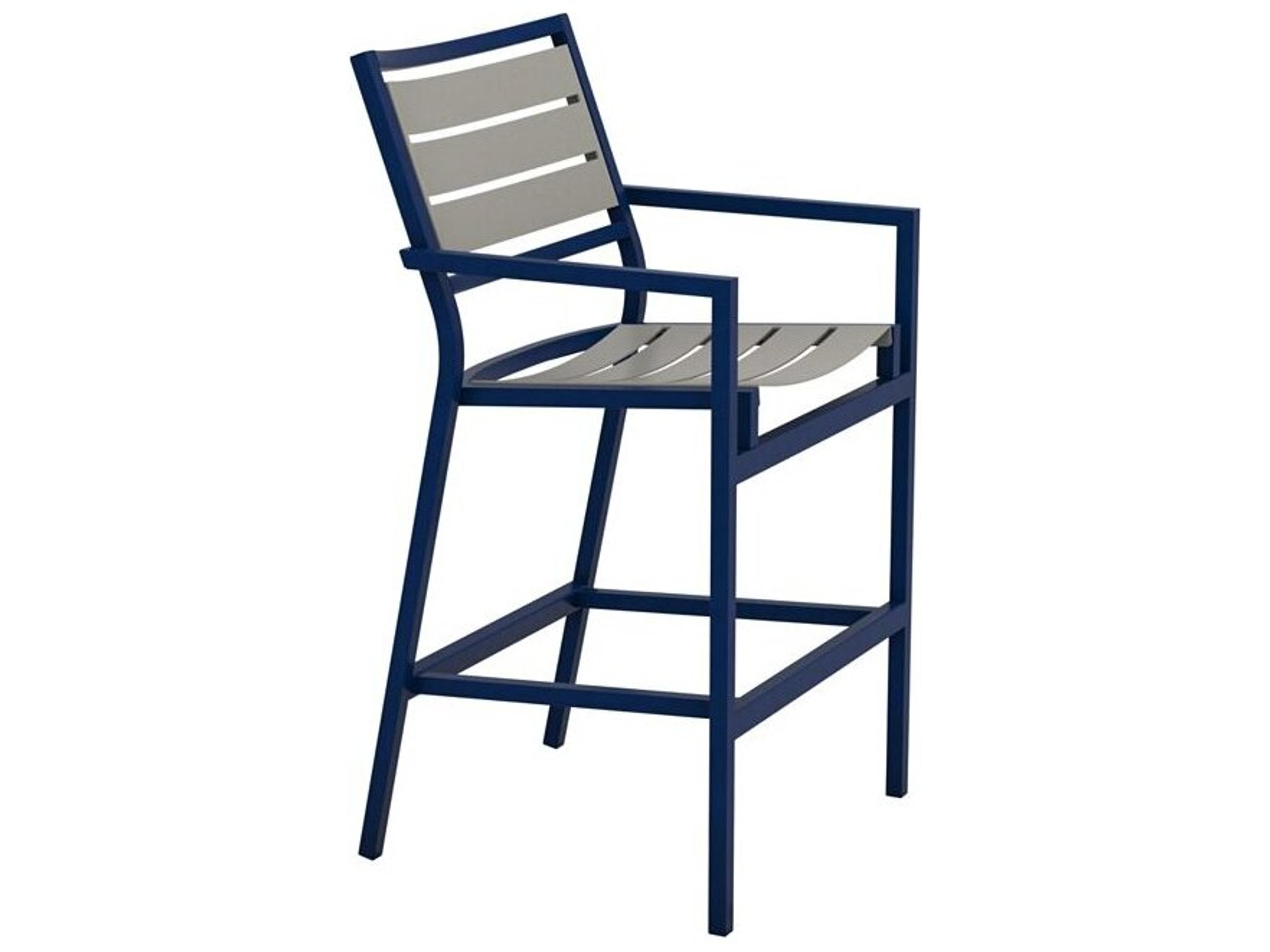 Cabana Club Aluminum Slat Stationary Outdoor Bar Stool
