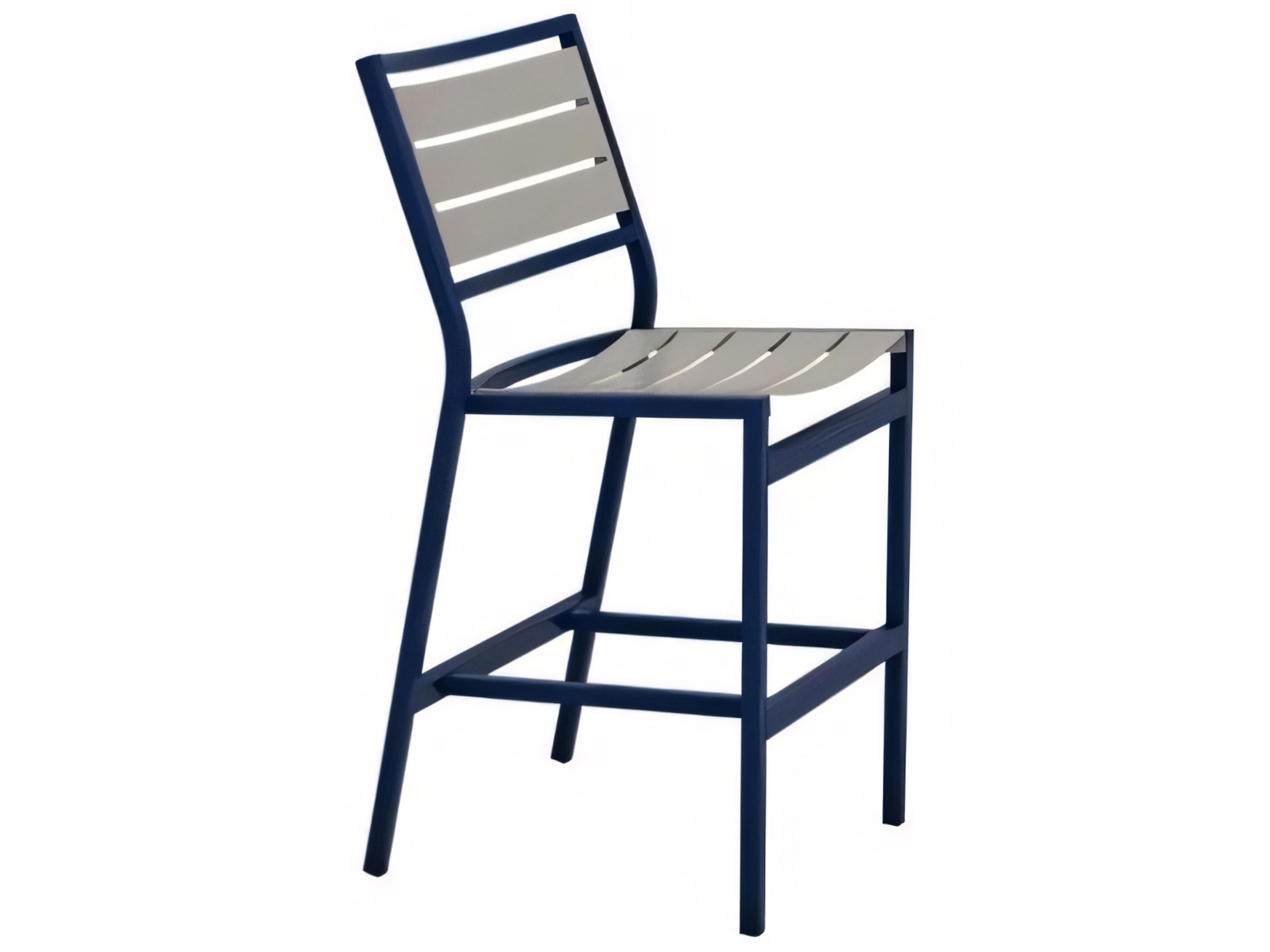 Cabana Club Aluminum Slat Outdoor Patio Armless Bar Stool