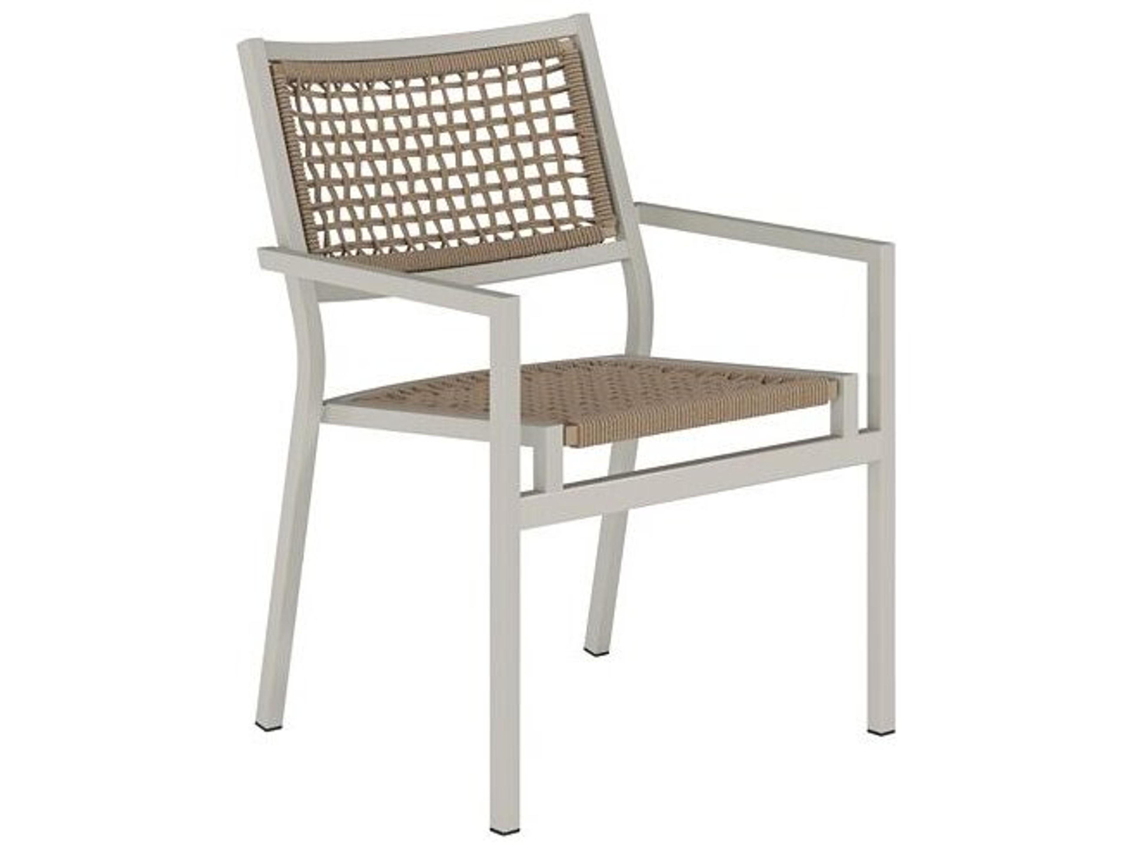 Cabana Club Rope Aluminum Stackable Outdoor Dining Arm Chair