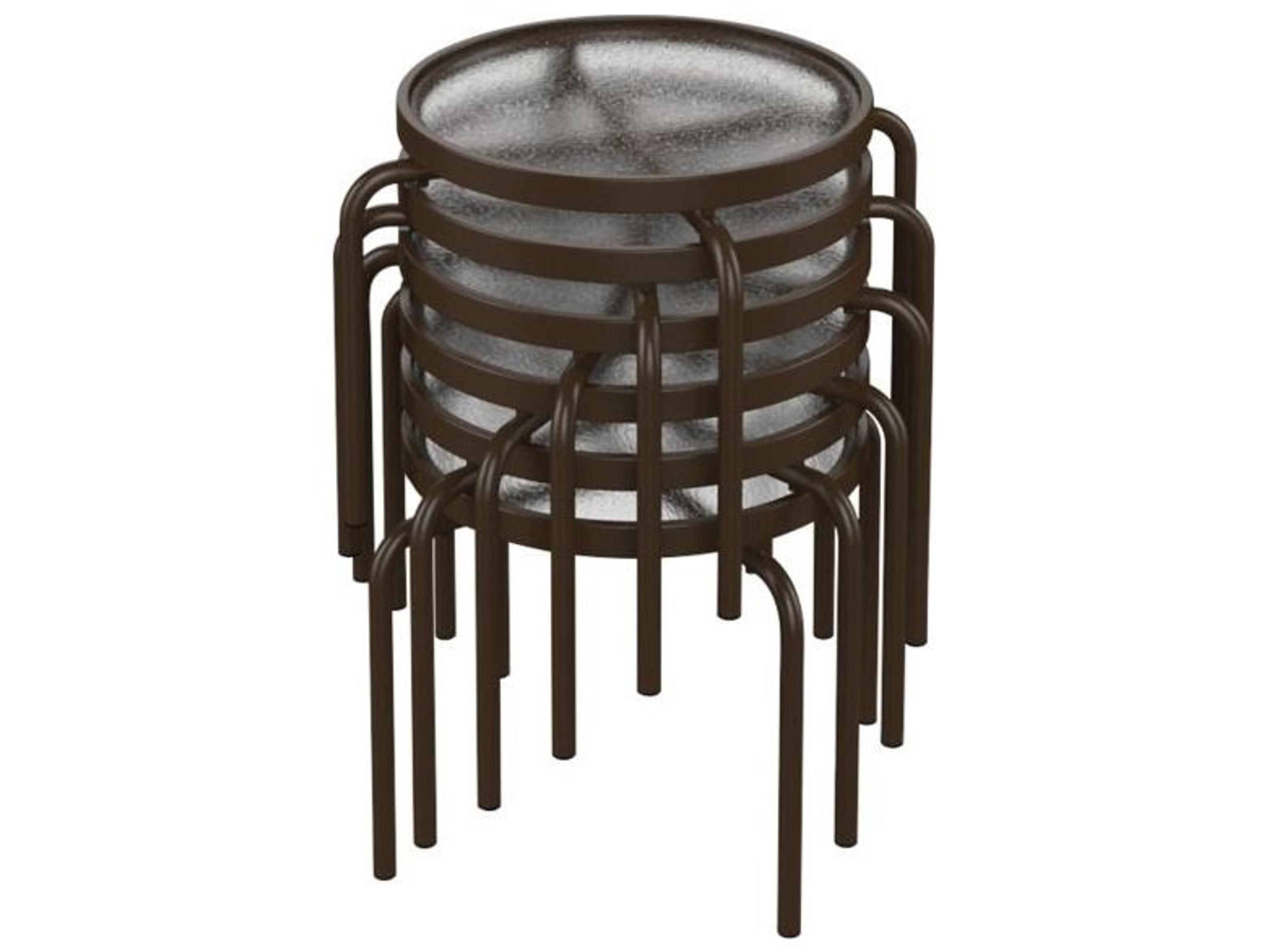 Tropitone Acrylic Cast Aluminum Round Stacking Tea Table