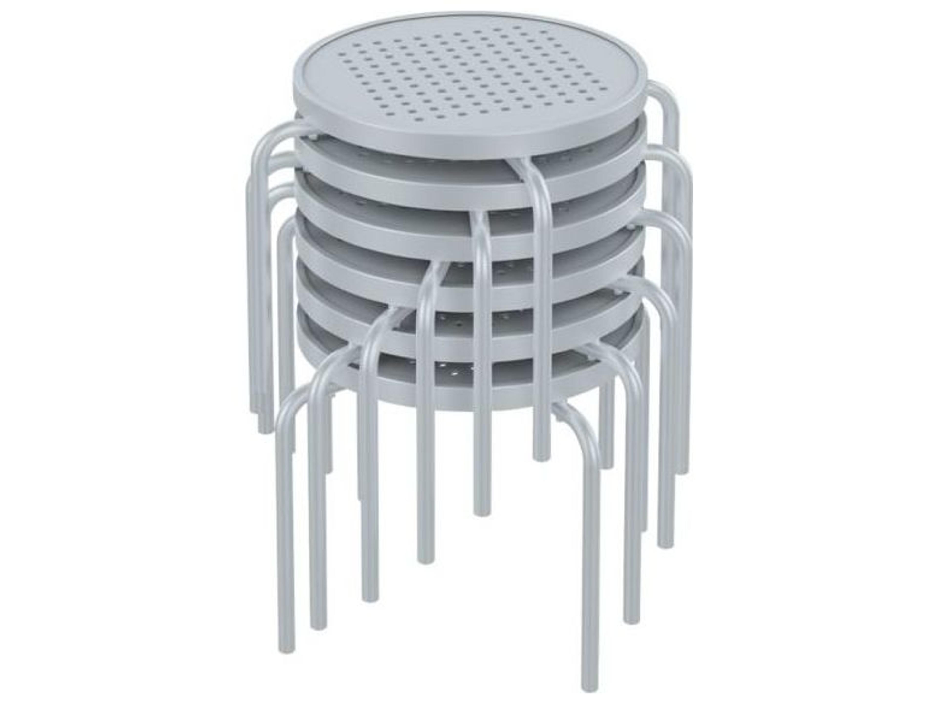 Tropitone Patterned Boulevard Aluminum Round Stacking Tea Table