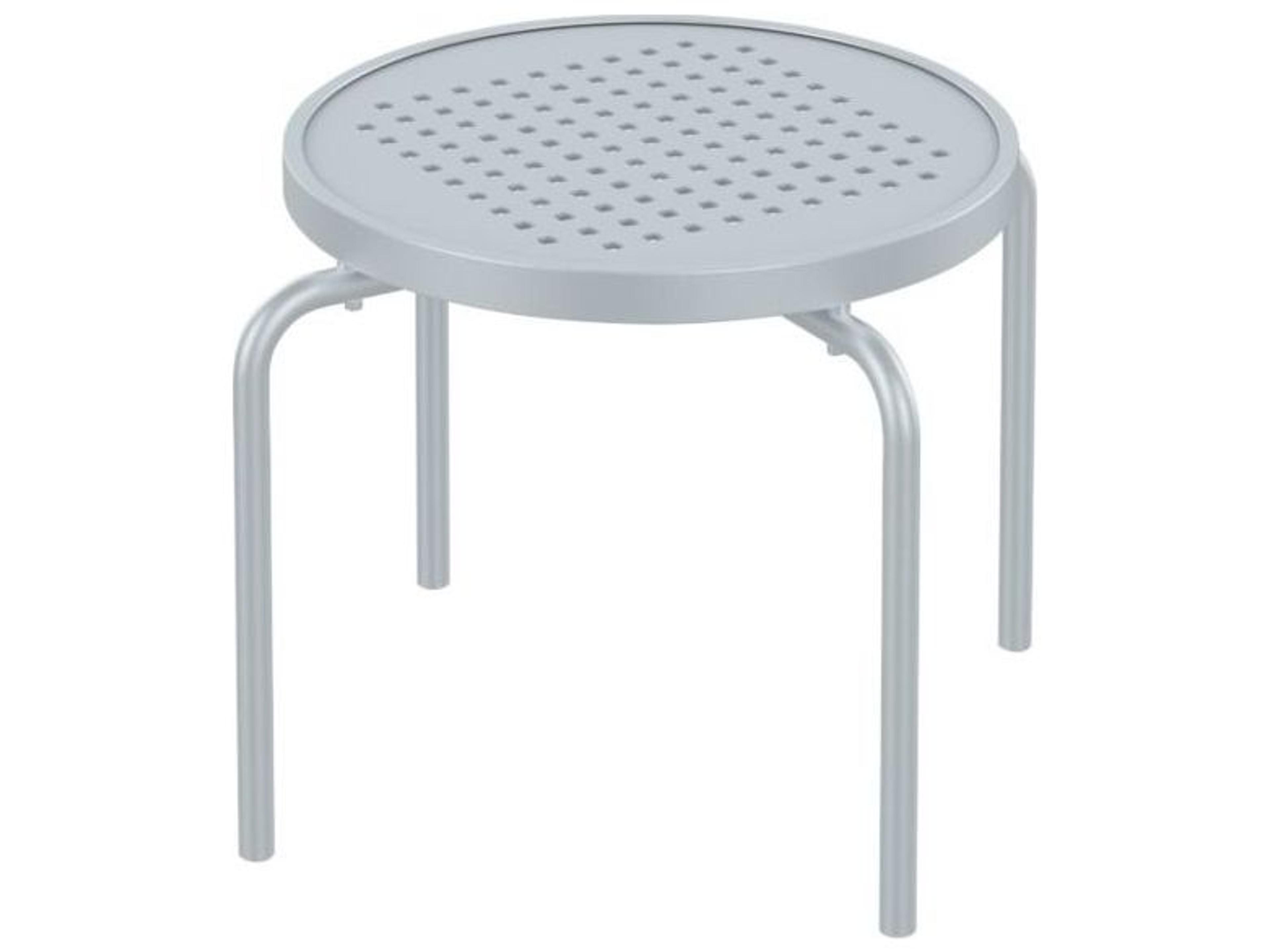 Patterned Boulevard Aluminum Round Stacking Tea Table