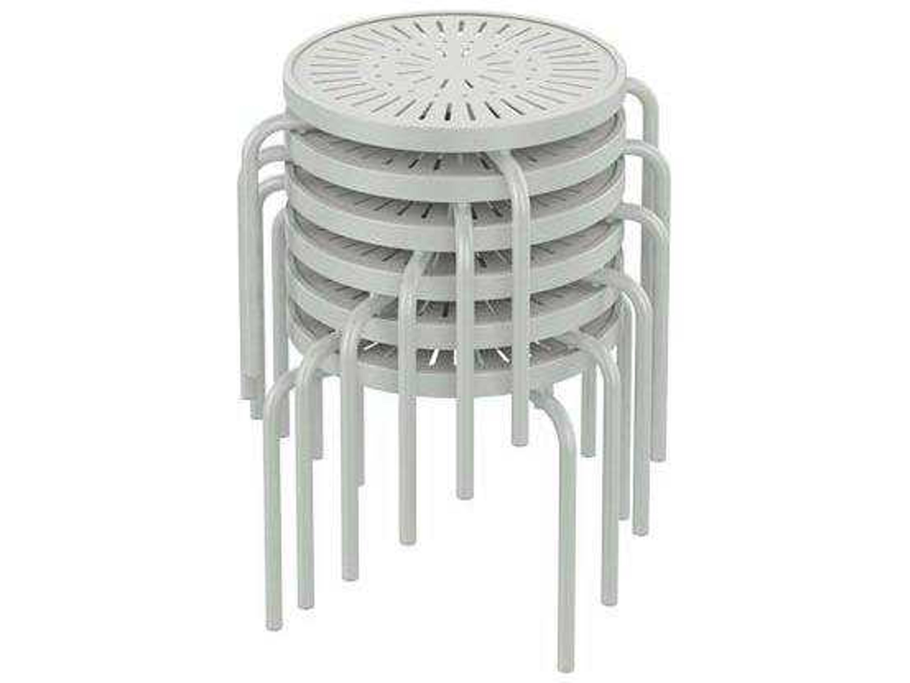 Tropitone Patterned La'stratta Aluminum Round Stacking Tea Table