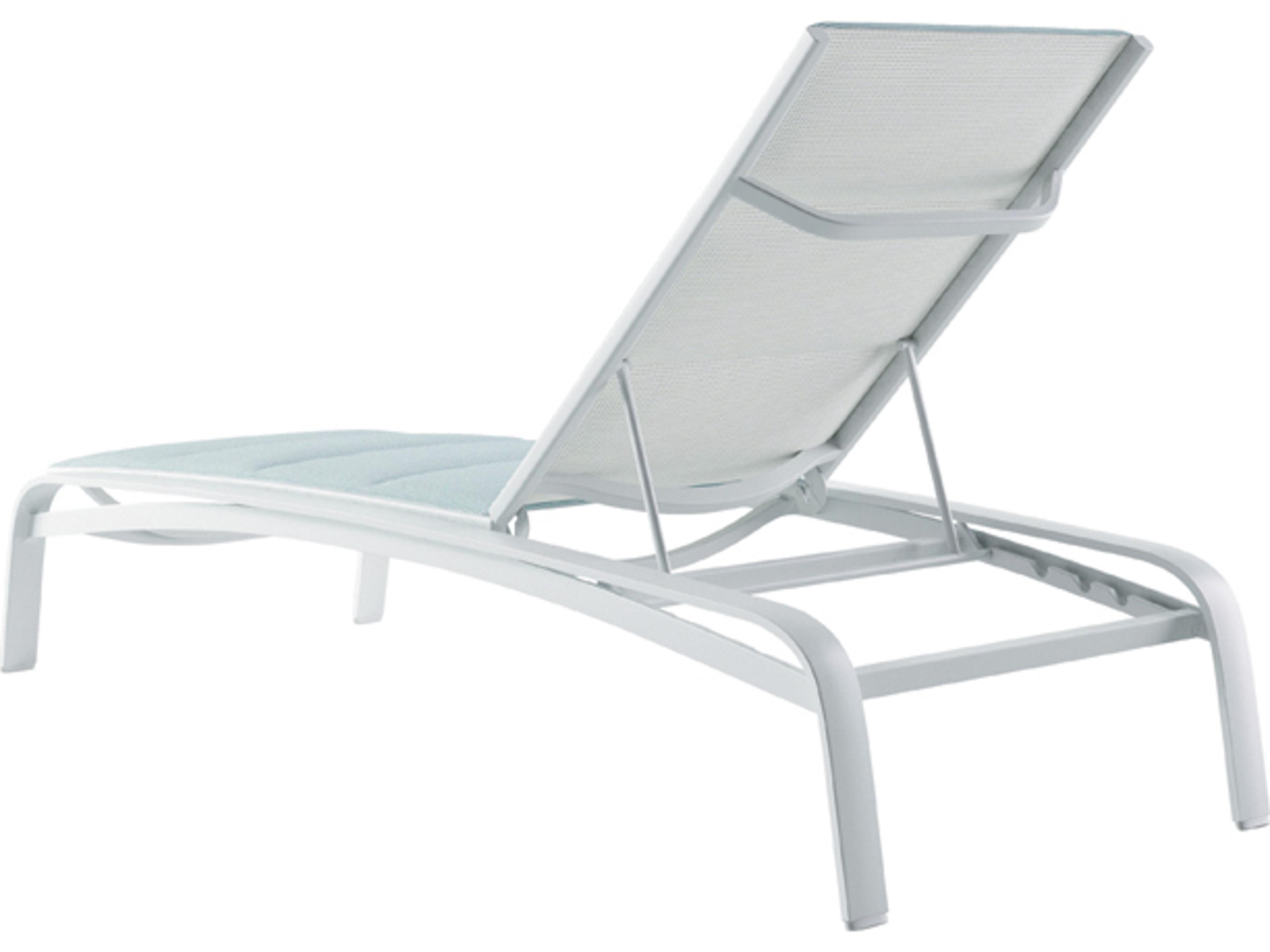 Tropitone Laguna Beach Relaxed Padded Sling Aluminum Stackable Outdoor Chaise Lounge