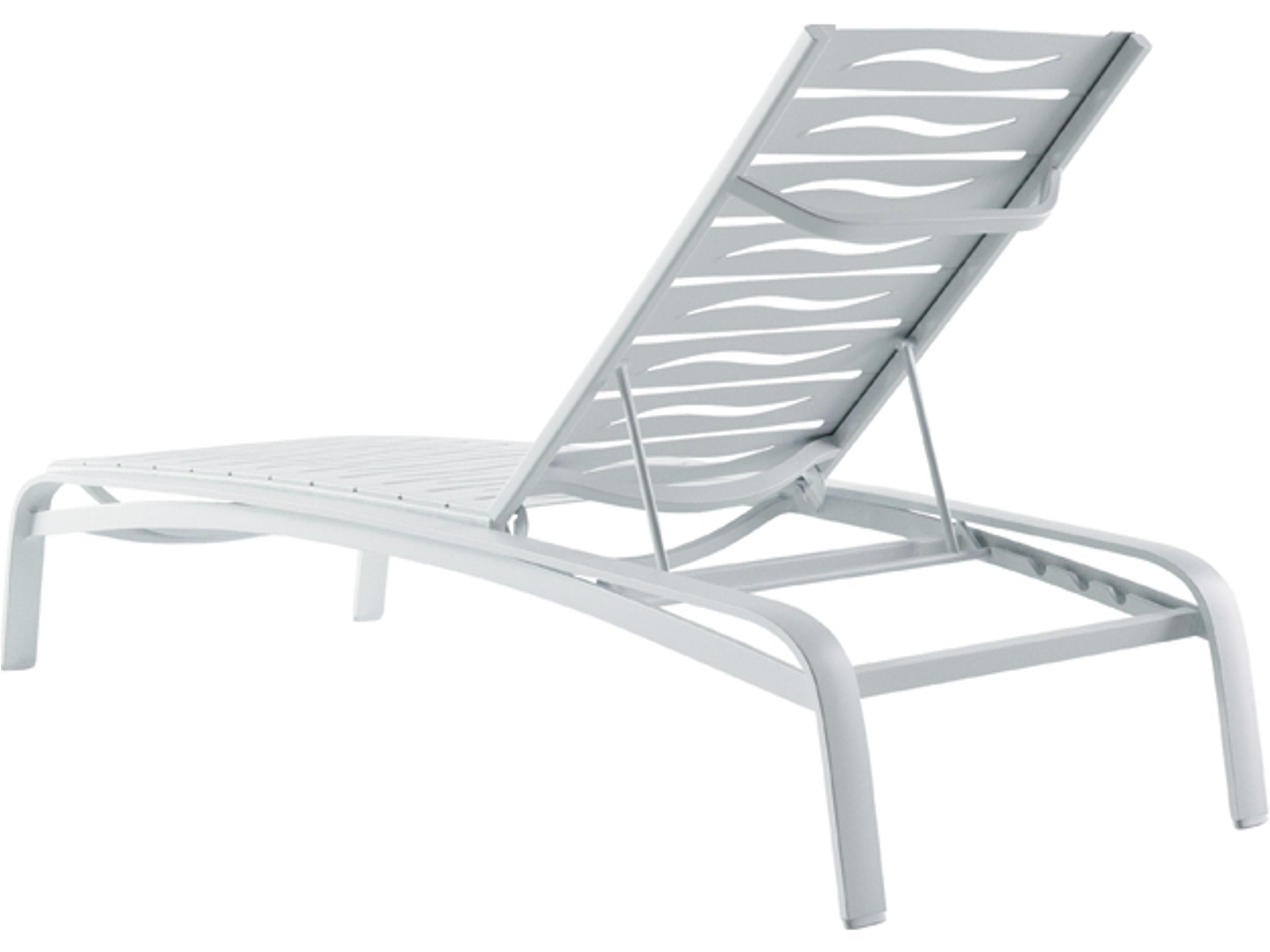 Tropitone Laguna Beach EZ Span Wave Aluminum Stackable Patio Chaise Lounge