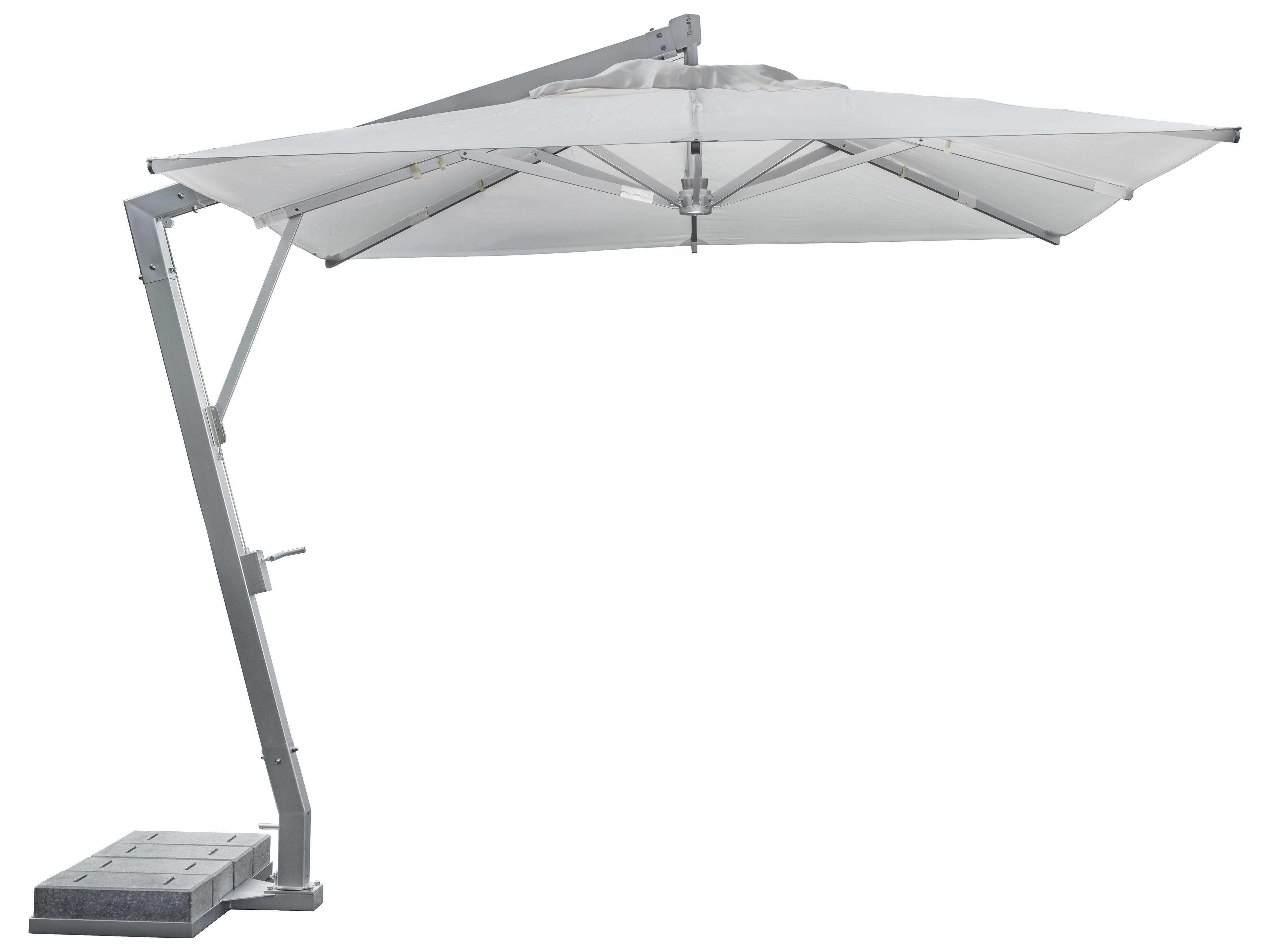 Cantilever Aluminum 10 Foot Square Crank Tilt Outdoor Patio Umbrella in Canvas Natural